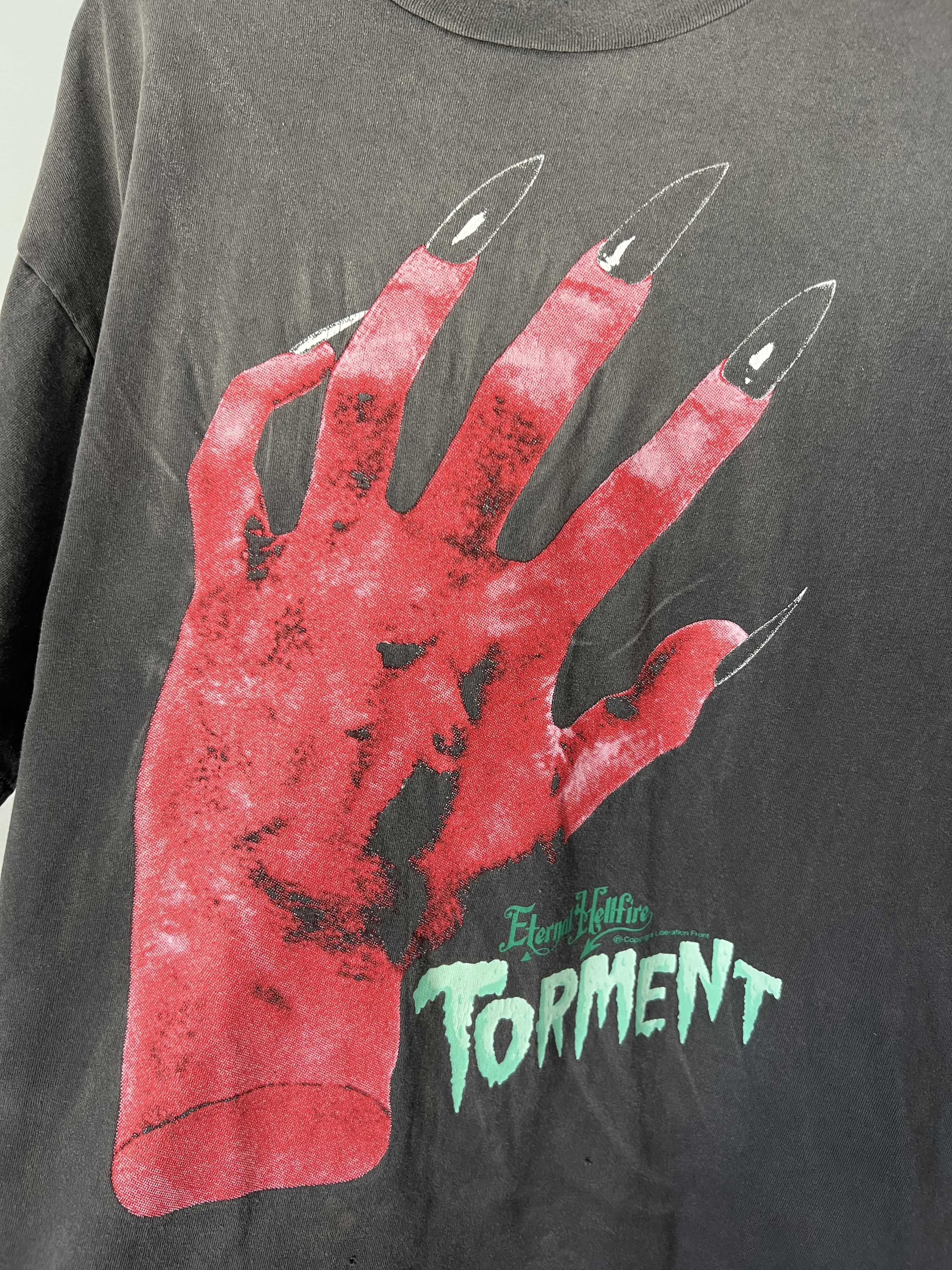 Saint Michael Saint Michael Devil Hand Tee in Faded Black Size US XL / EU 56 / 4 - 2 Thumbnail