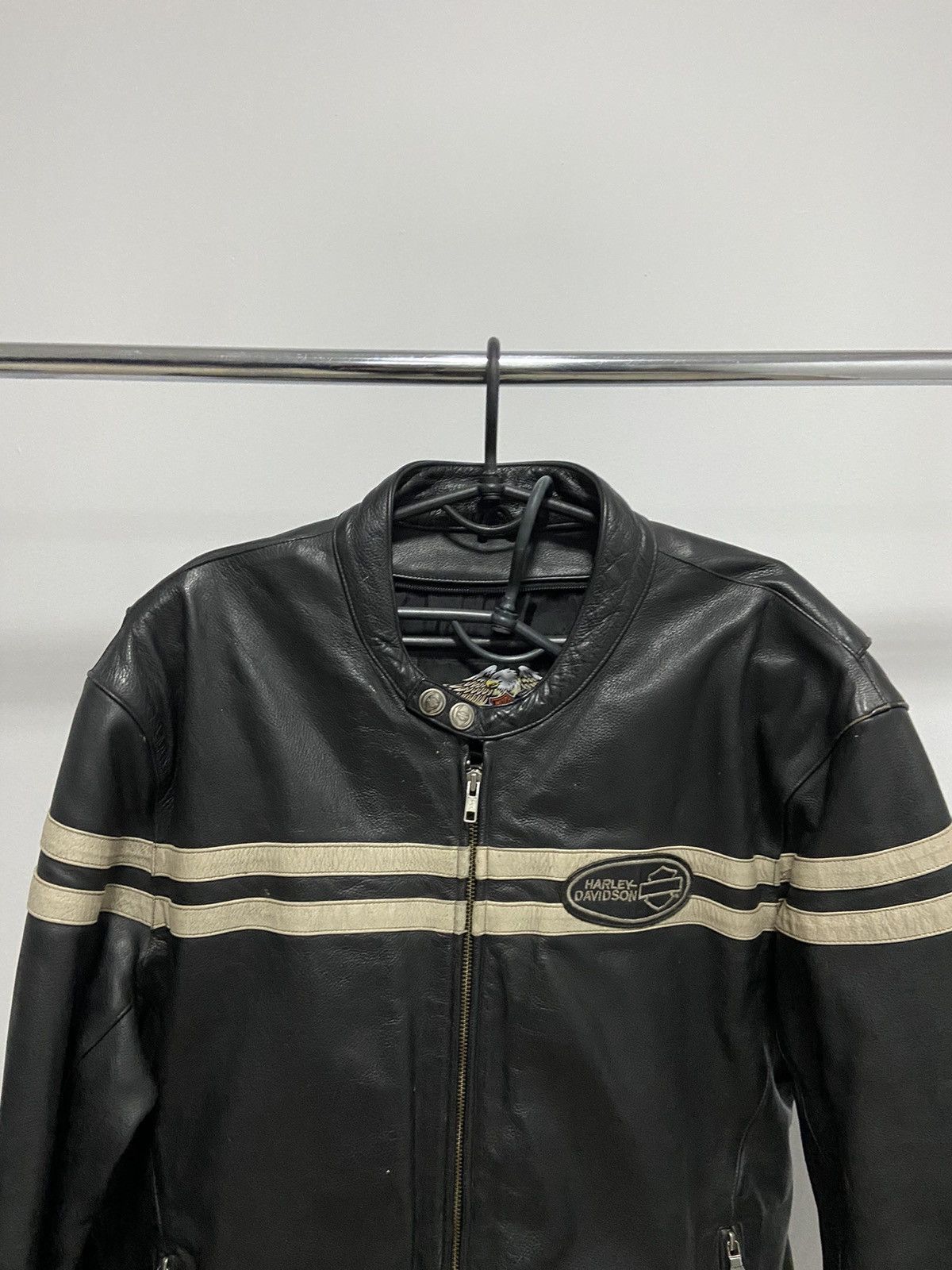 Harley Davidson × Vintage Harley Davidson leather jacket big logo moto vintage Size US XL / EU 56 / 4 - 3 Thumbnail