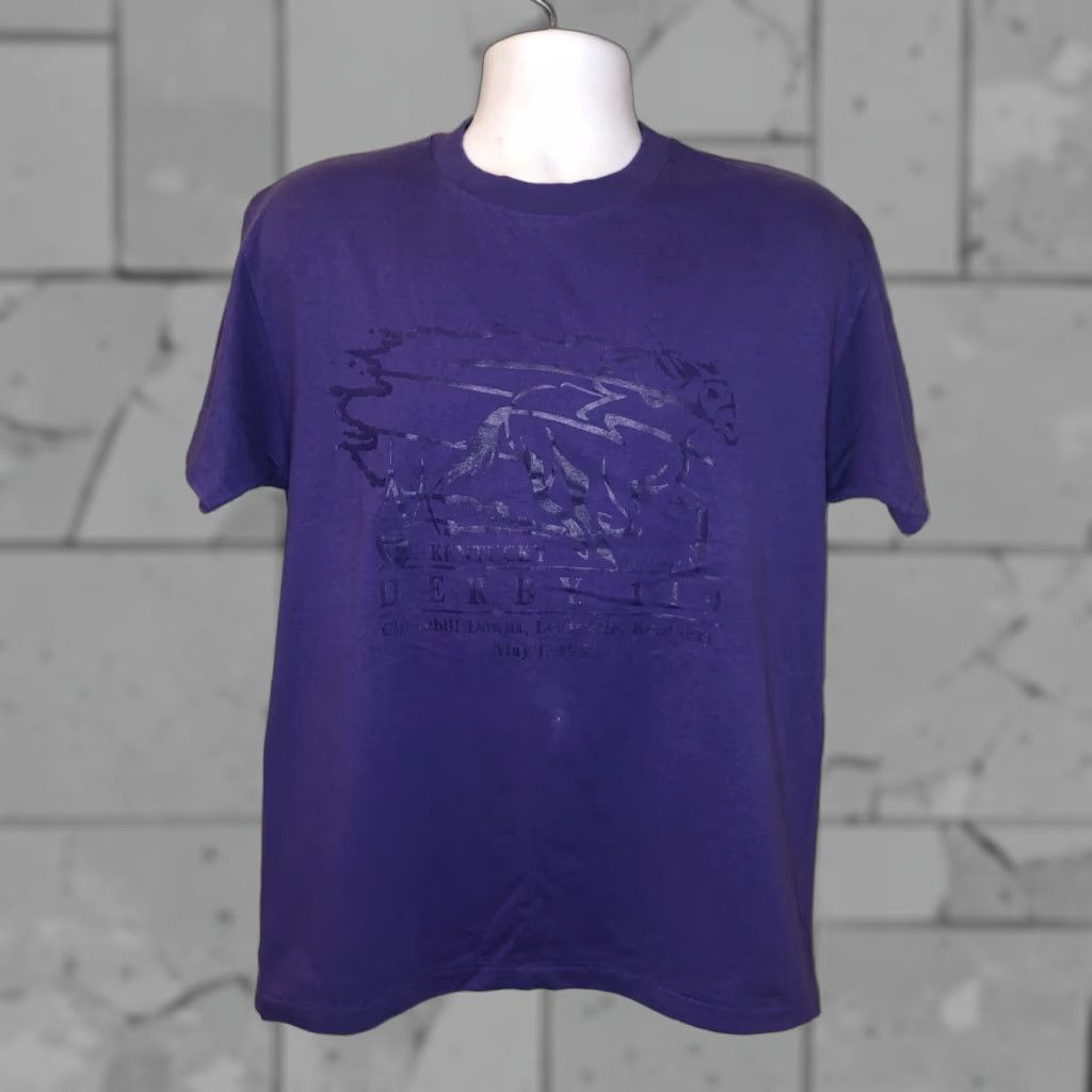 Hanes VINTAGE Kentucky Derby VTG Single Stitch Purple T-Shirt Mens L Hanes Cotton Short Sleeve Stitch 1993 Purple Derby Mens Large Size US L / EU 52-54 / 3 - 1 Thumbnail