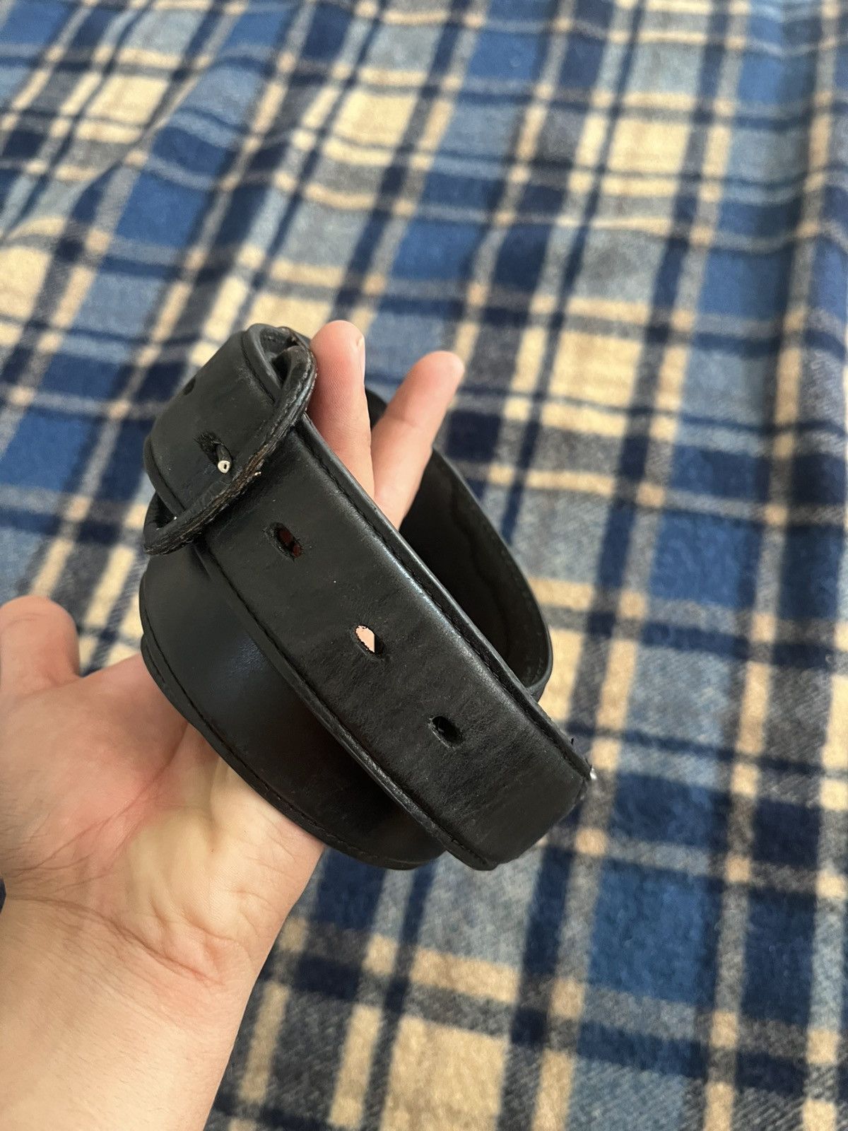 Other Vintage 2000’s Black Leather Western Leather buckle belt 40” Size 40 - 2 Thumbnail