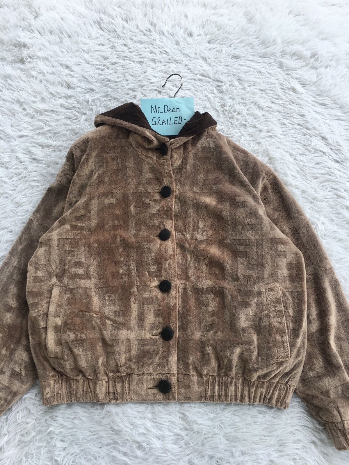 Fendi Rare Vintage 90s FENDI Monogram Velvet Jacket Size US L / EU 52-54 / 3 - 5 Thumbnail