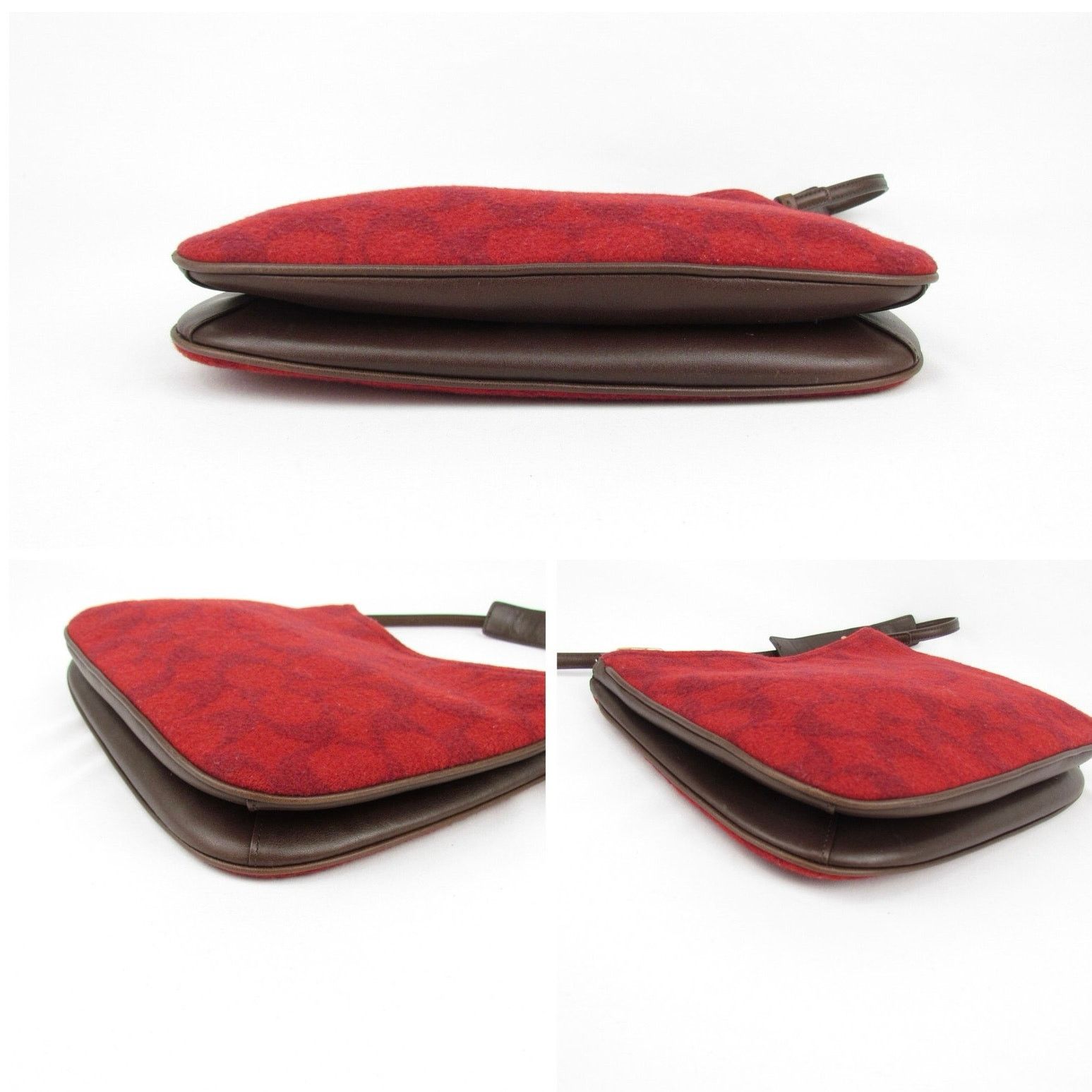 Coach Authentic Coach Red Wool Monogram Demi Bag Size ONE SIZE - 6 Thumbnail