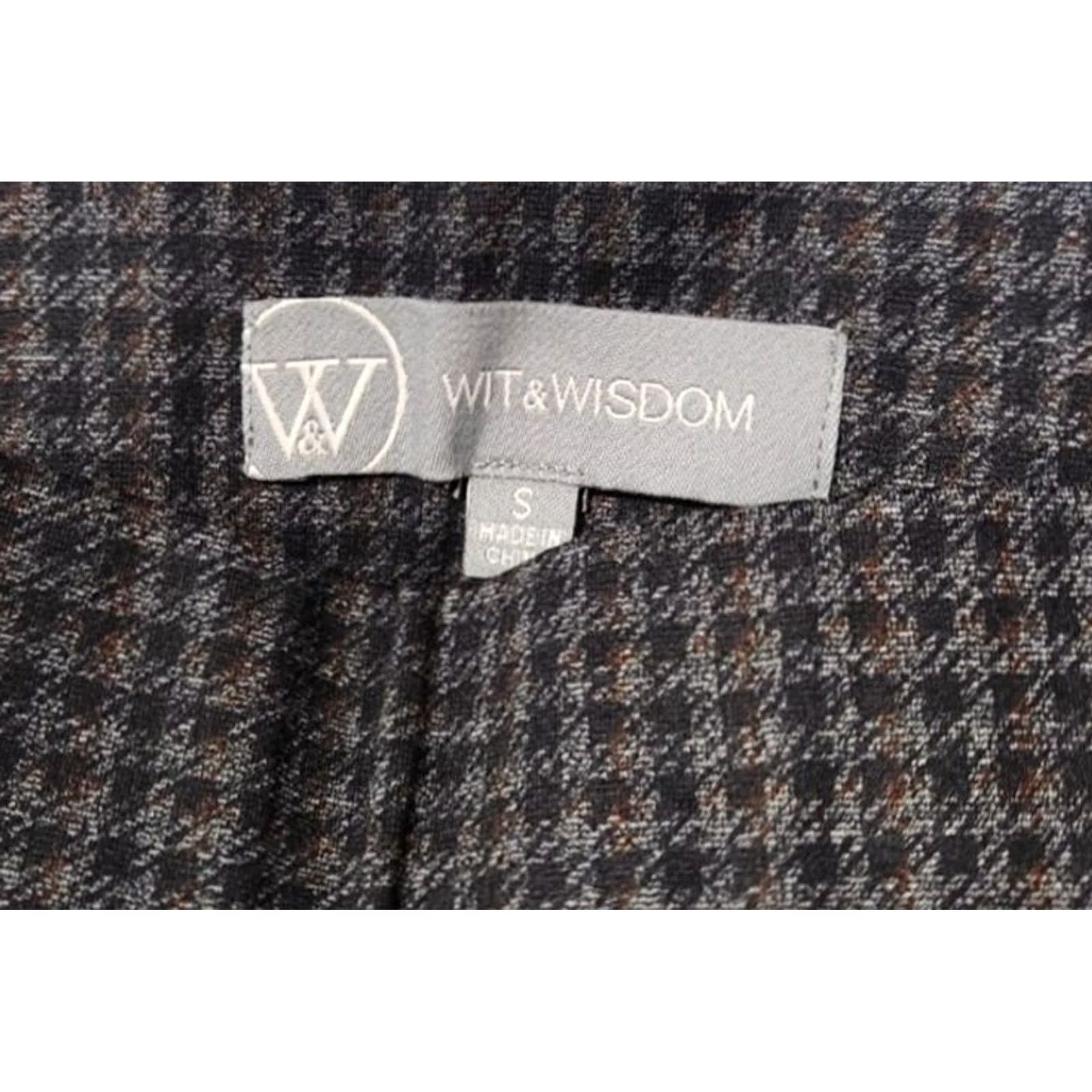 Vintage Wit & Wisdom Womens S Checker Pull On Skinny Leg Pants Gray Size 28" / US 6 / IT 42 - 5 Thumbnail