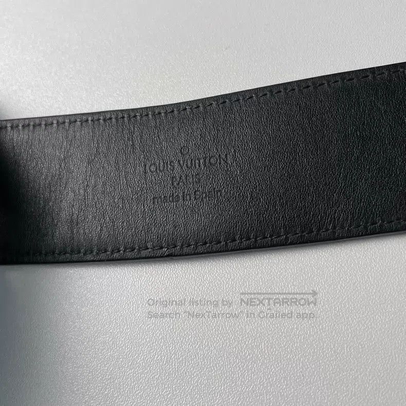 Louis Vuitton Louis Vuitton Black Checkerboard Letter Leather Belt Size ONE SIZE - 8 Thumbnail