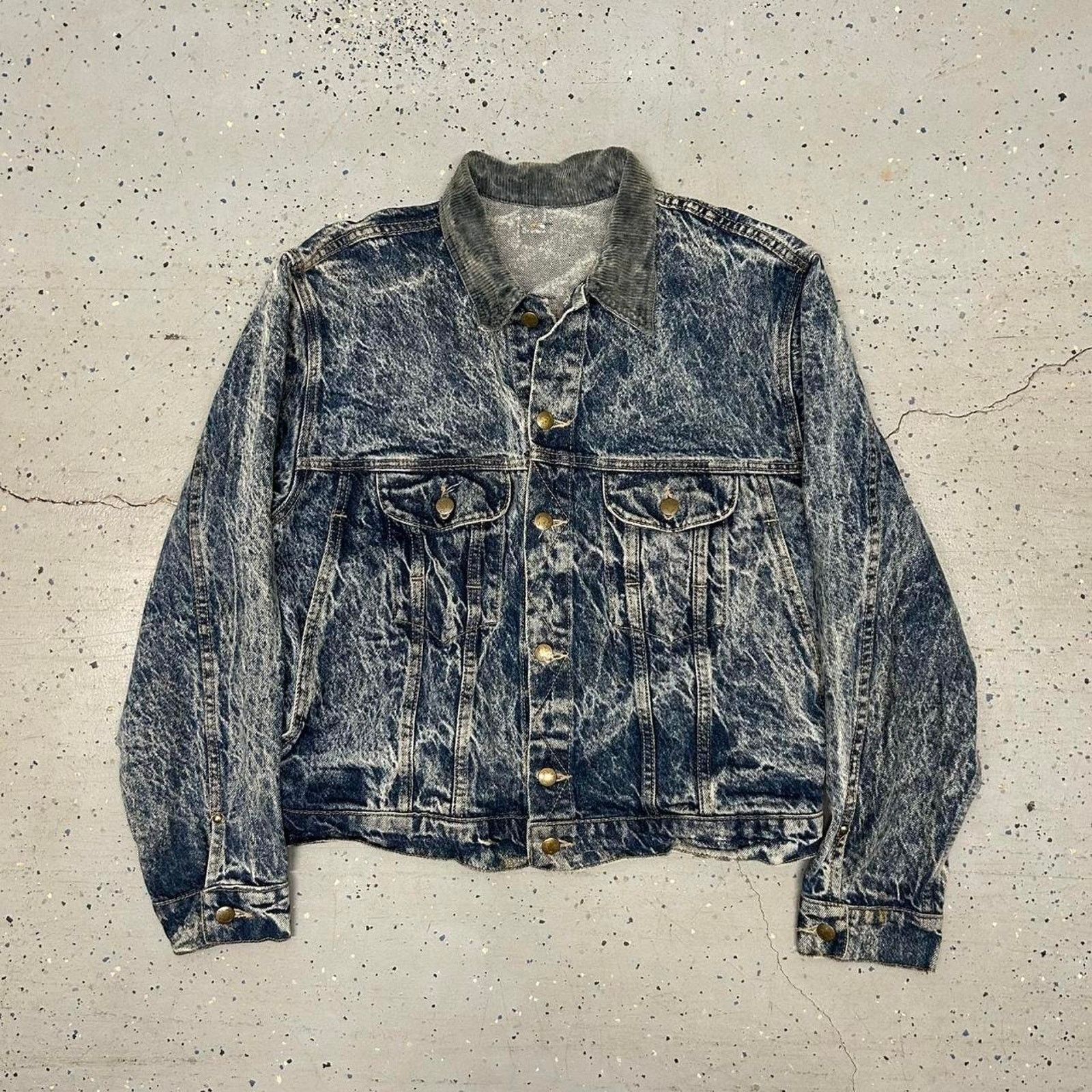 Other VTG 80s/90s Red Camel acid wash Corduroy collar denim jacket Size US L / EU 52-54 / 3 - 1 Thumbnail