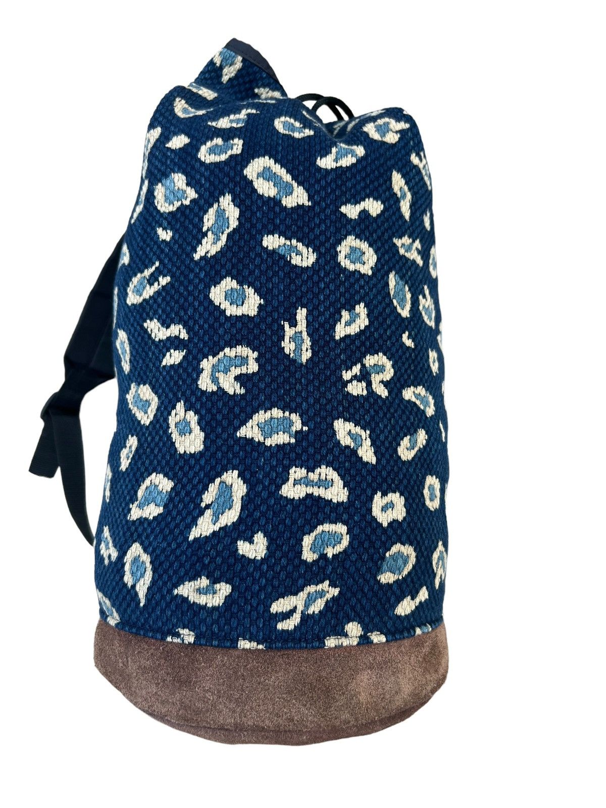 Indigo RARE! Vintage Japan Indigo Sashiko Kendo Suede Leather Bag Size ONE SIZE - 1 Thumbnail