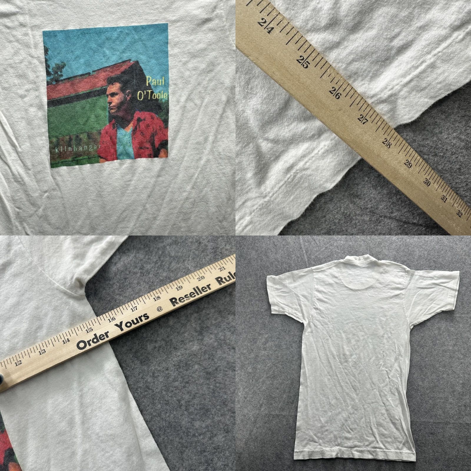 Vintage Paul O'Toole Shirt Mens Small White Graphic Tee Kilnhanger Indie Band Music Size US S / EU 44-46 / 1 - 8 Thumbnail