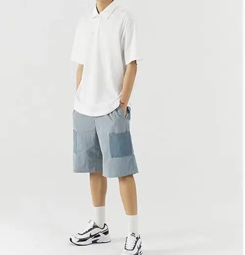 Japanese Brand 21SS Indigo Union Japan Blue Grey Outdoor Pockets Shorts Size US 30 / EU 46 - 3 Thumbnail