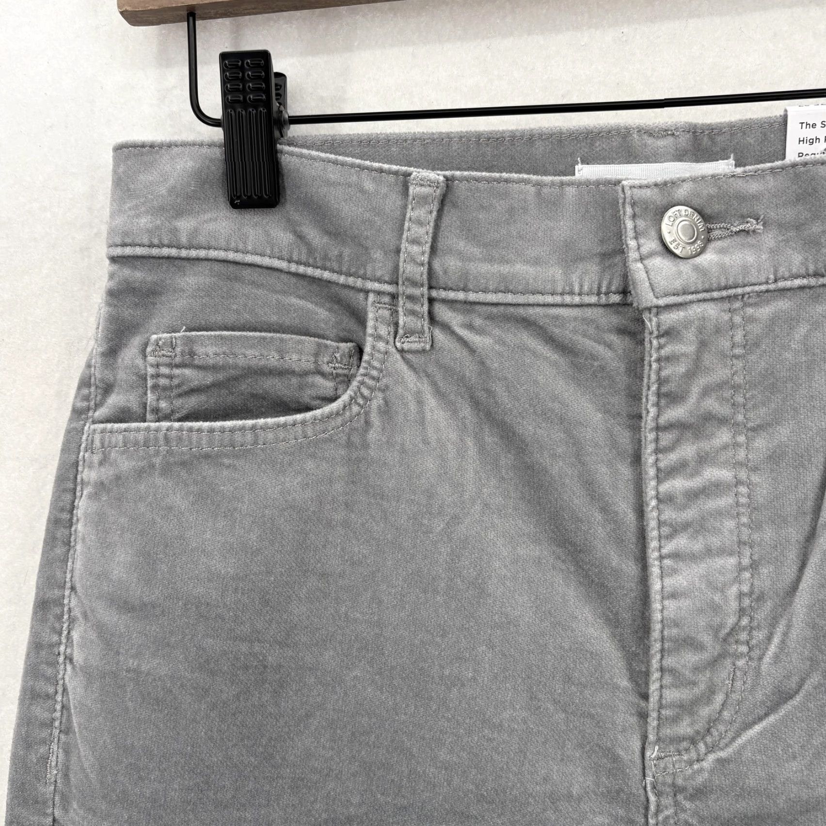Loft LOFT The Skinny High Rise Jeans Womens 4 Gray Stretch Velvet Regular Fit Soft Size 27" / US 4 / IT 40 - 3 Thumbnail