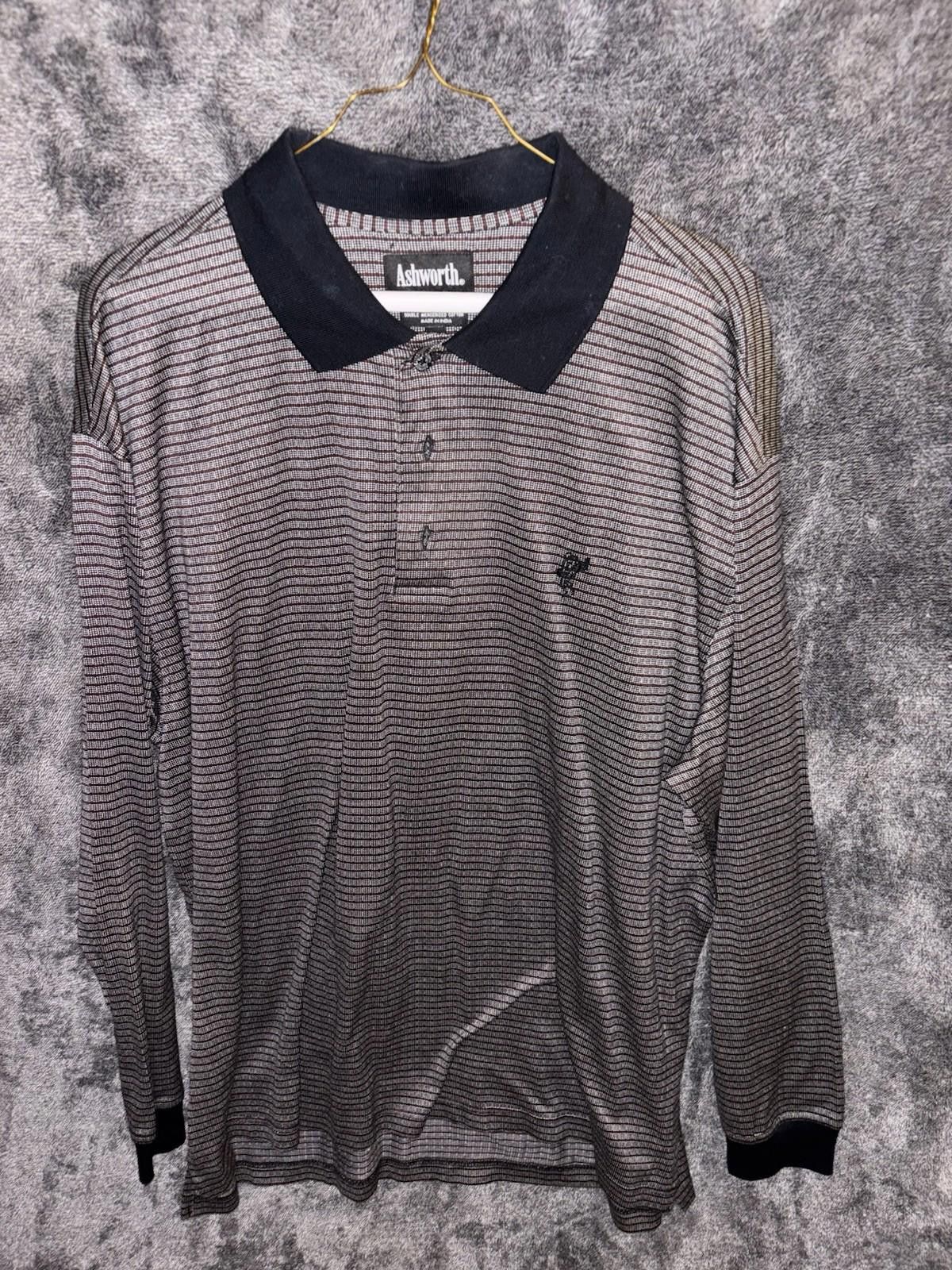 Ashworth Vintage Ashworth Golf Shirt Polo L Black Brown Preppy 90s Size US L / EU 52-54 / 3 - 2 Thumbnail
