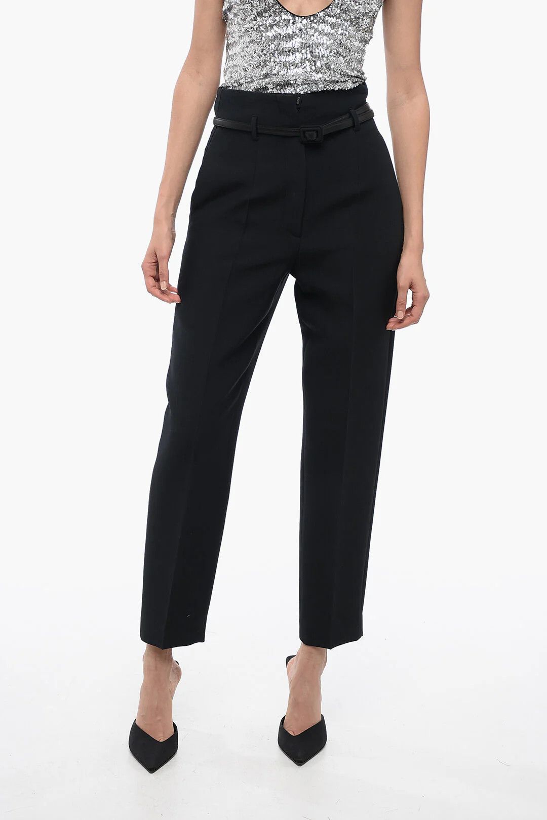 Dior o1mm0326 Wool-Blend Single-Pleat Pant in Black Size 30" / US 8 / IT 44 - 1 Thumbnail
