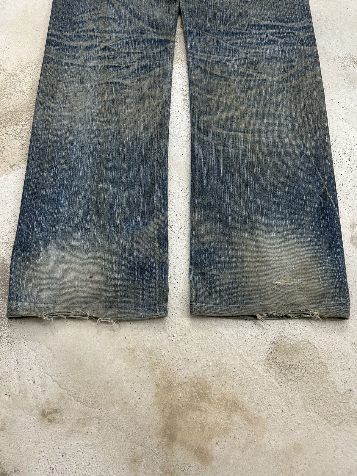 Edwin Vintage Edwin 503 Blue Trip Mud Washed Distressed Size US 33 - 9 Thumbnail