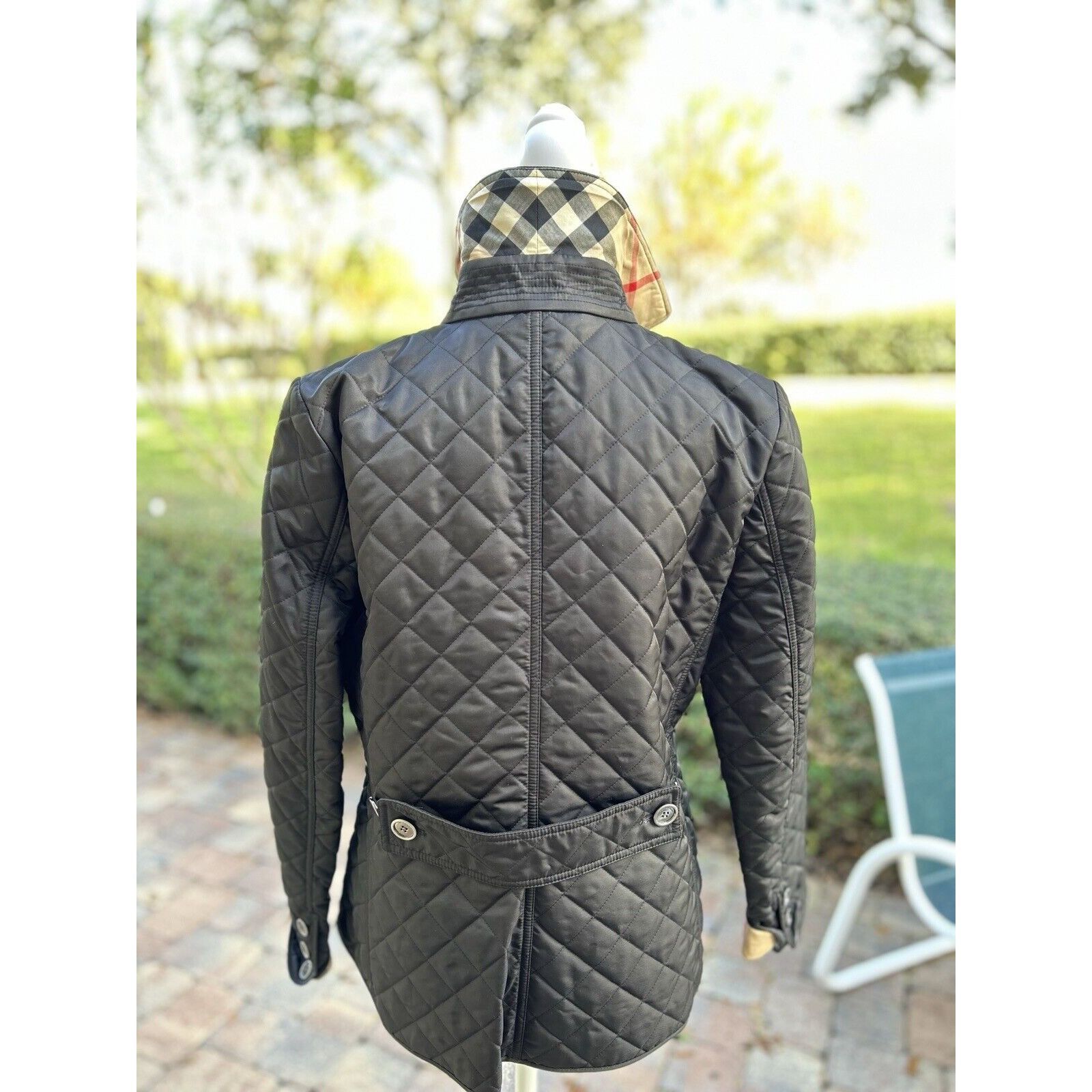 Burberry Women Black Burberry Quilted Coat Med 🖤 Size M / US 6-8 / IT 42-44 - 4 Thumbnail
