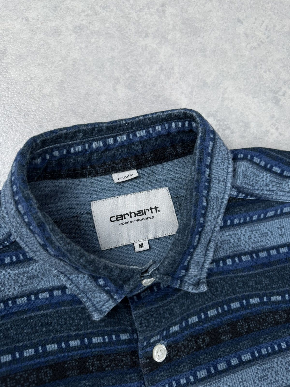 Carhartt Carhartt WIP LS Ethnic Shirt Blue Pattern Regular Fit Size M Size US M / EU 48-50 / 2 - 6 Thumbnail