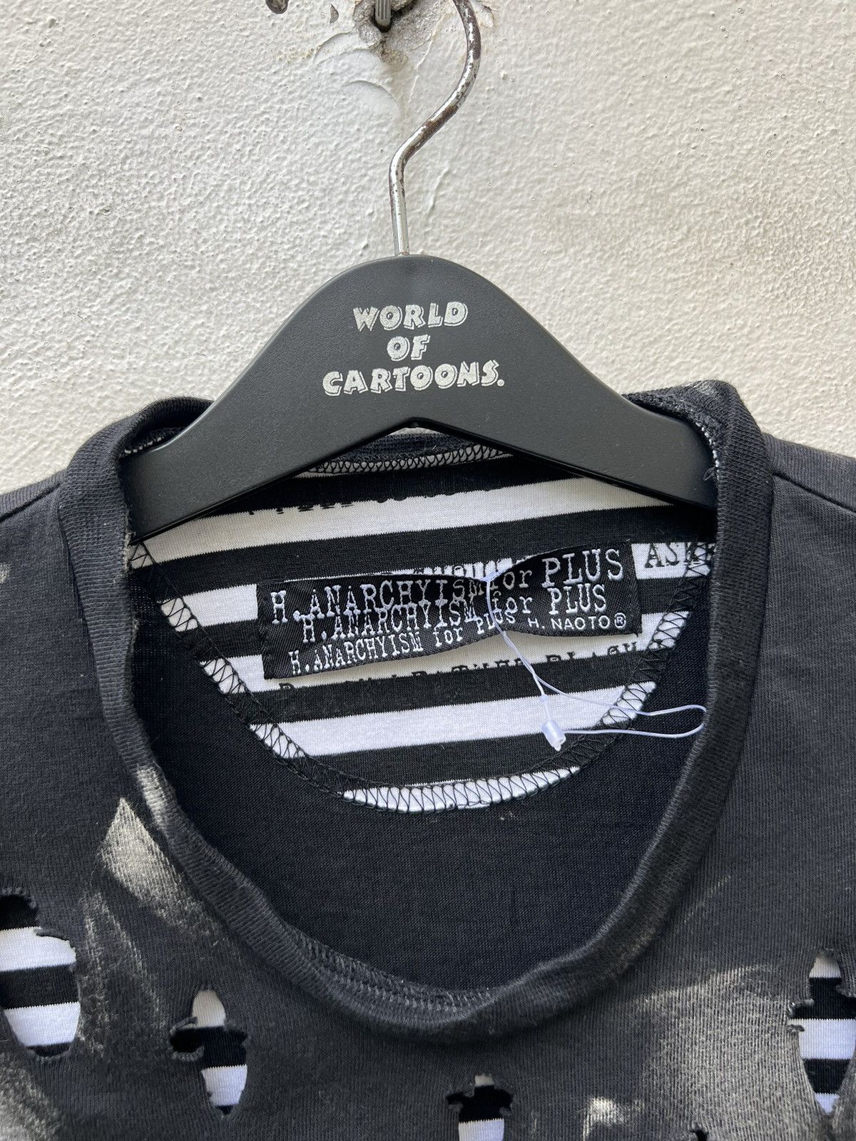 Japanese Brand H. Anarchism For Plus H. Naoto Rips Distress Bondage t Shirt Size US XS / EU 42 / 0 - 6 Thumbnail