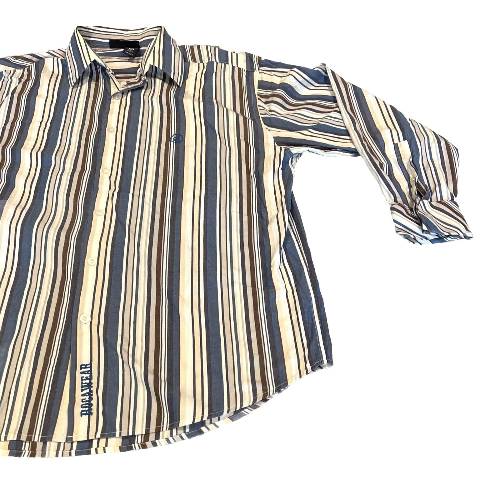Rocawear Rocawear Shirt Men’s XL Long Sleeve Button Down Striped Cotton Size US XL / EU 56 / 4 - 4 Thumbnail