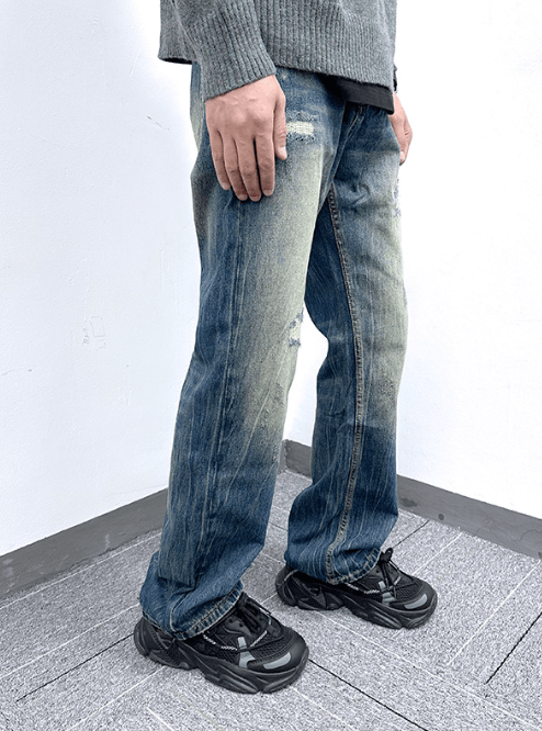Japanese Brand × Jean American retro washed distressed casual ripped jeans Size US 34 / EU 50 - 3 Thumbnail