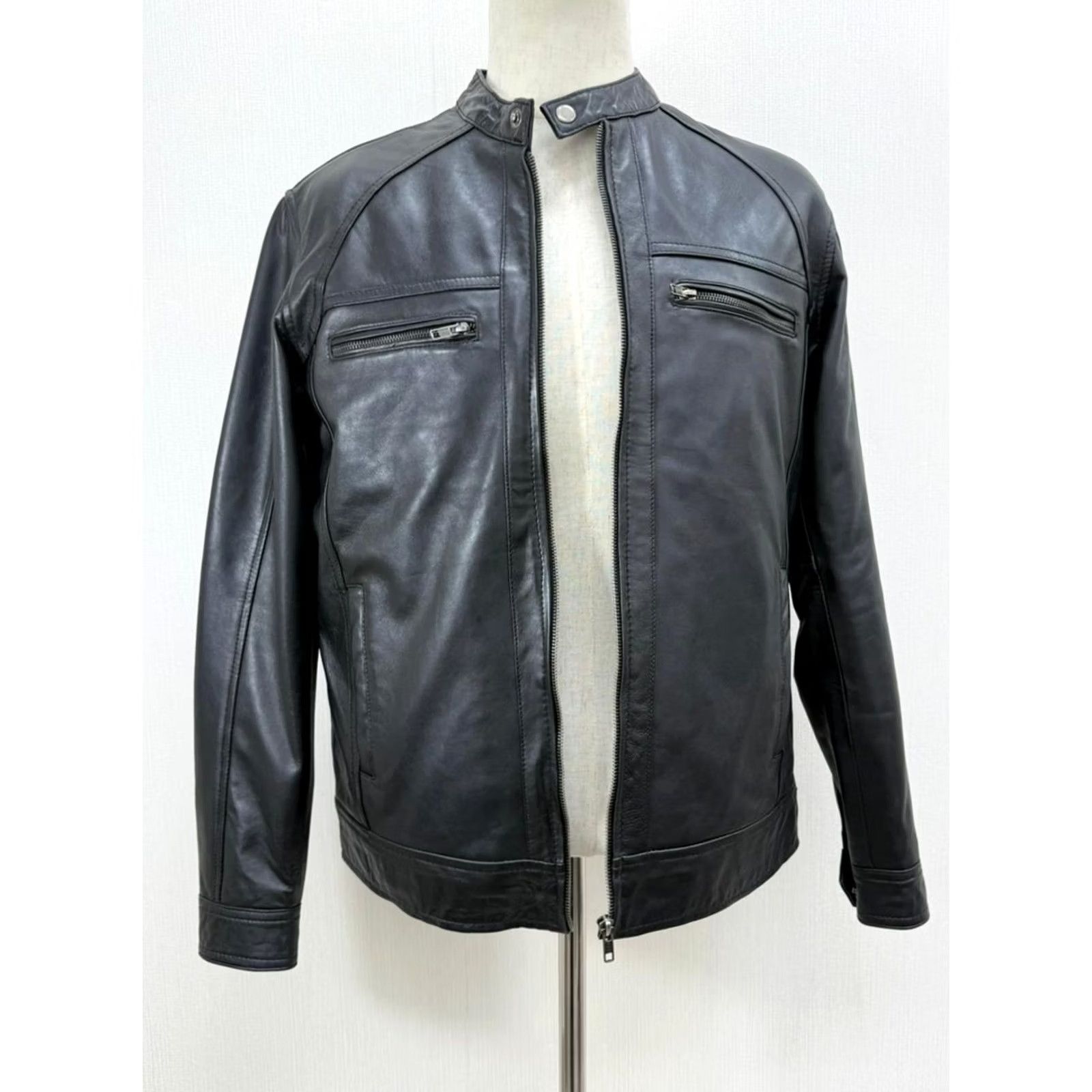 Vintage Men's Italian Sheepskin Leather Premium Soft Black Jacket L Large Size US L / EU 52-54 / 3 - 4 Thumbnail