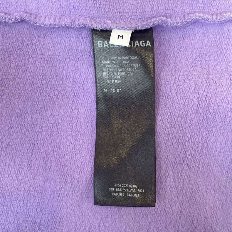 Balenciaga Balenciaga Logo Embroidered Purple Sweatshirt Size M Size US M / EU 48-50 / 2 - 6 Thumbnail