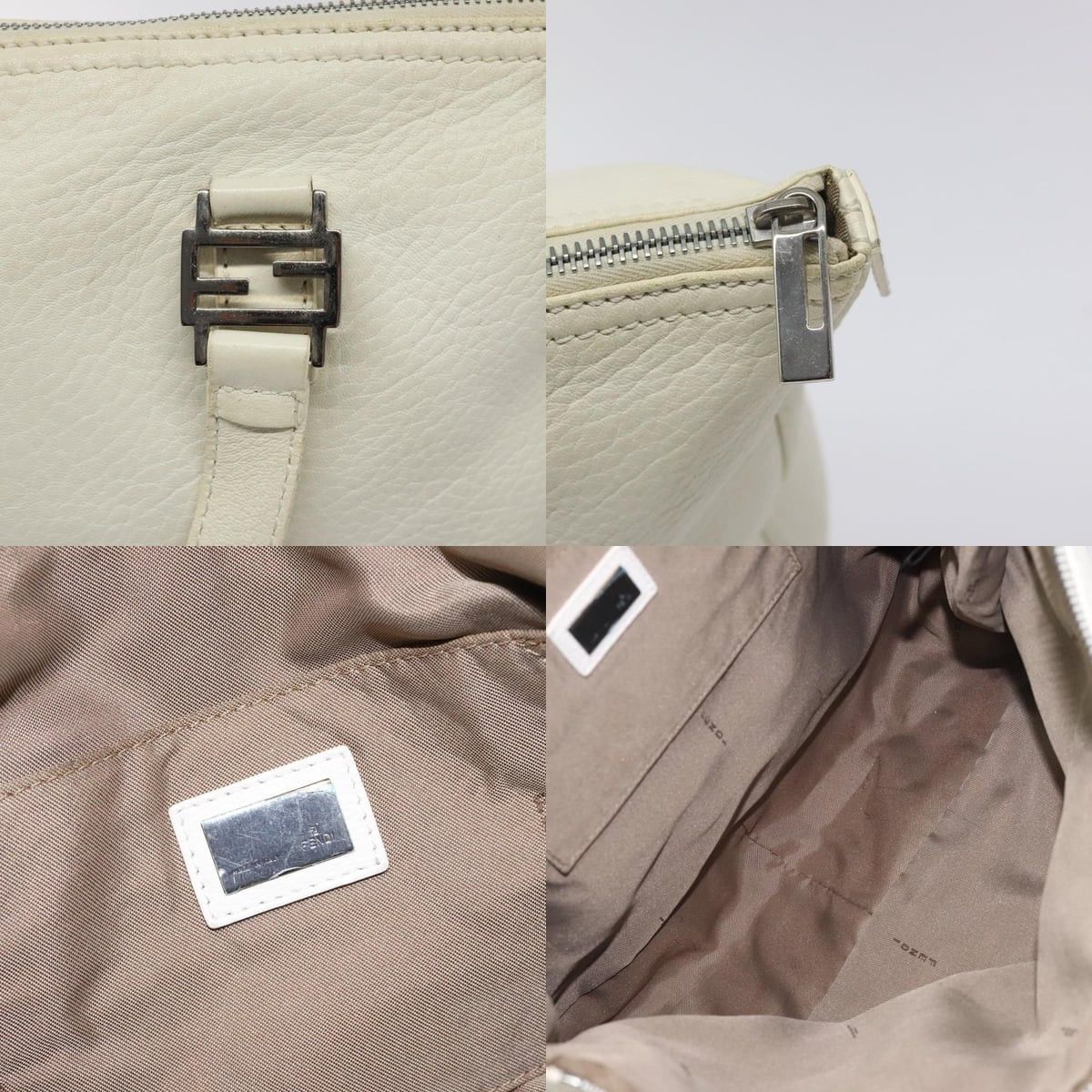 Fendi FENDI Hand Bag Leather White Silver Size ONE SIZE - 11 Thumbnail
