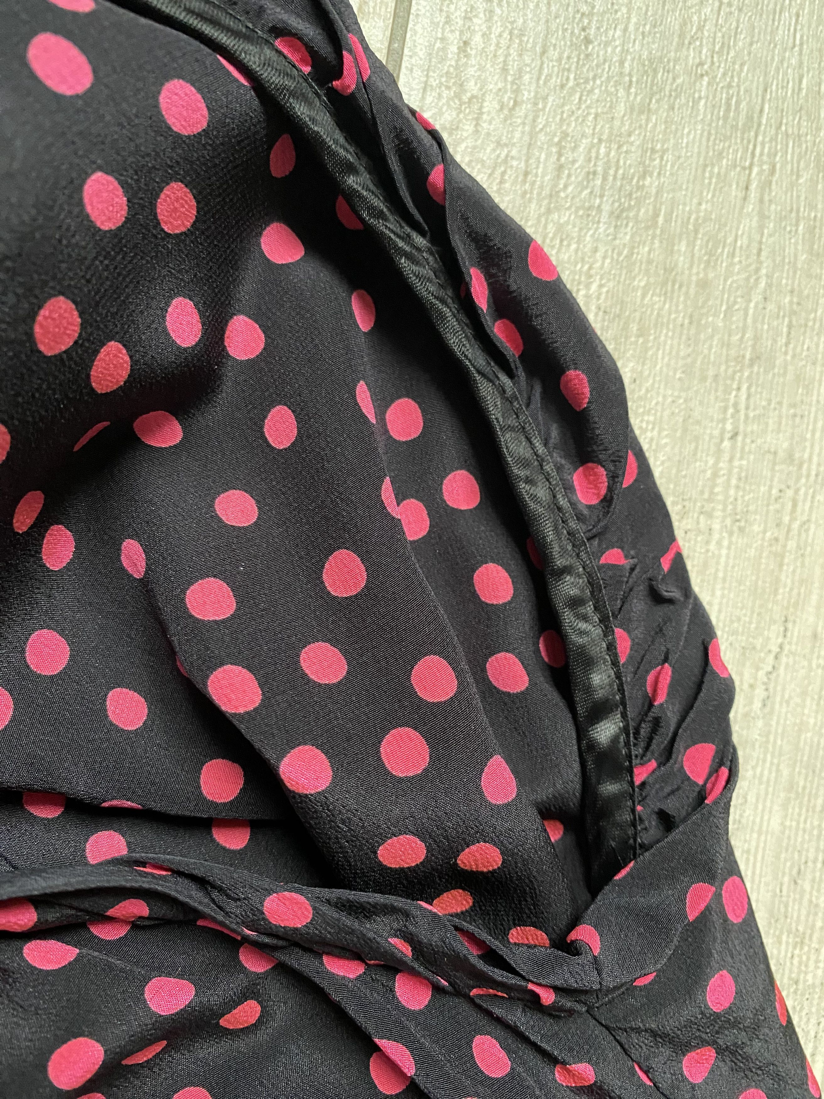 Sandro Sandro Black Dress with Pink Polka Dots Size S / US 4 / IT 40 - 5 Thumbnail