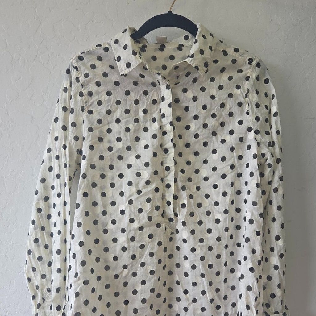 J.Crew J.Crew Polka Dot Button-Up Blouse-Chic & Timeless-Breathable Size S / US 4 / IT 40 - 3 Thumbnail