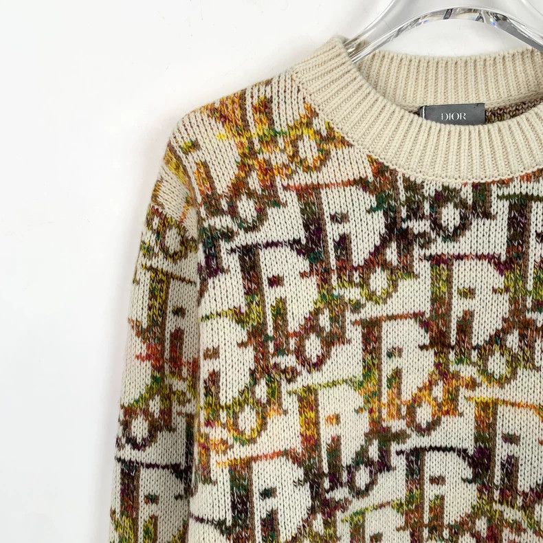 Dior Dior Color-blocking logo old flower inlaid wool round-neck Size US M / EU 48-50 / 2 - 3 Thumbnail