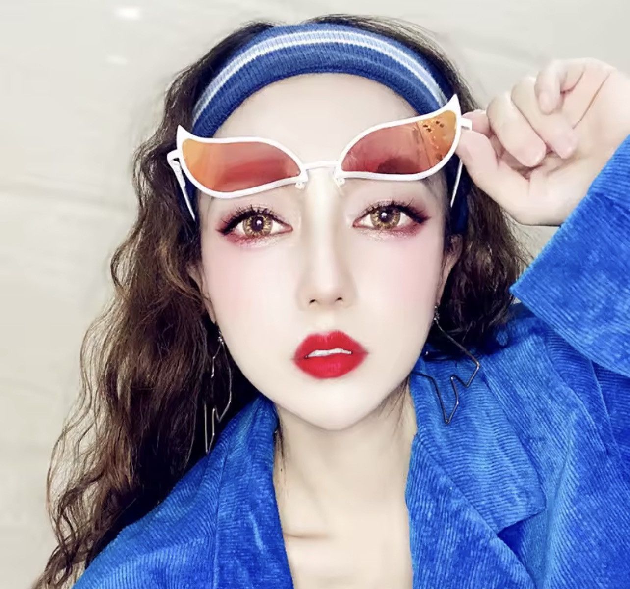 Other Doflamingo Anime Sunglasses Red Lens Cat Eye Cosplay Glasses Size ONE SIZE - 8 Thumbnail