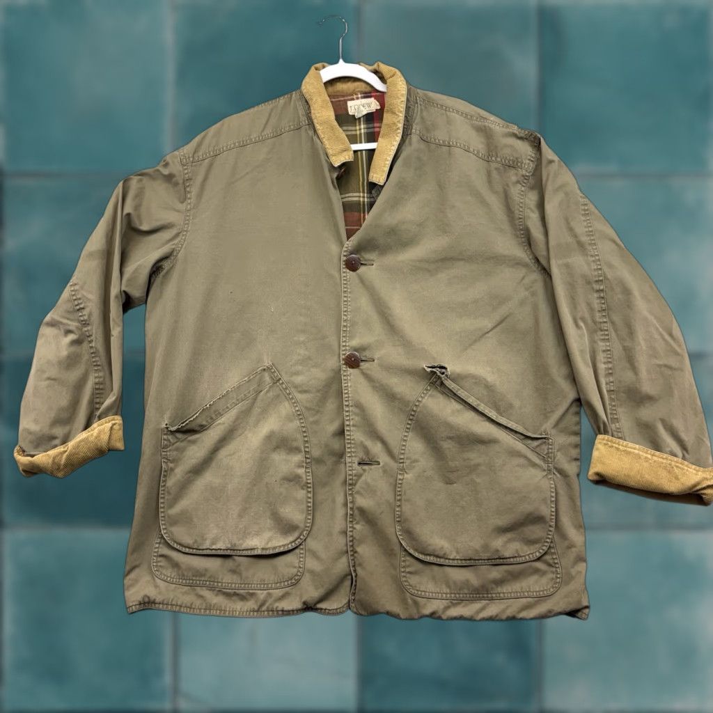 J.Crew VINTAGE J.CREW Jacket Mens XL Brown Barn Coat Oarsman 90s Chore Plaid Corduroy Size US XL / EU 56 / 4 - 1 Thumbnail
