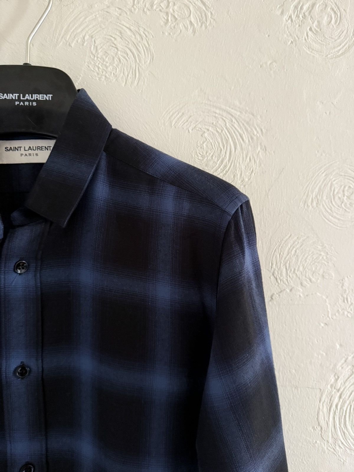 Hedi Slimane × Saint Laurent Paris Saint Laurent SS16 blue stripe flannel shirt Size US S / EU 44-46 / 1 - 4 Thumbnail