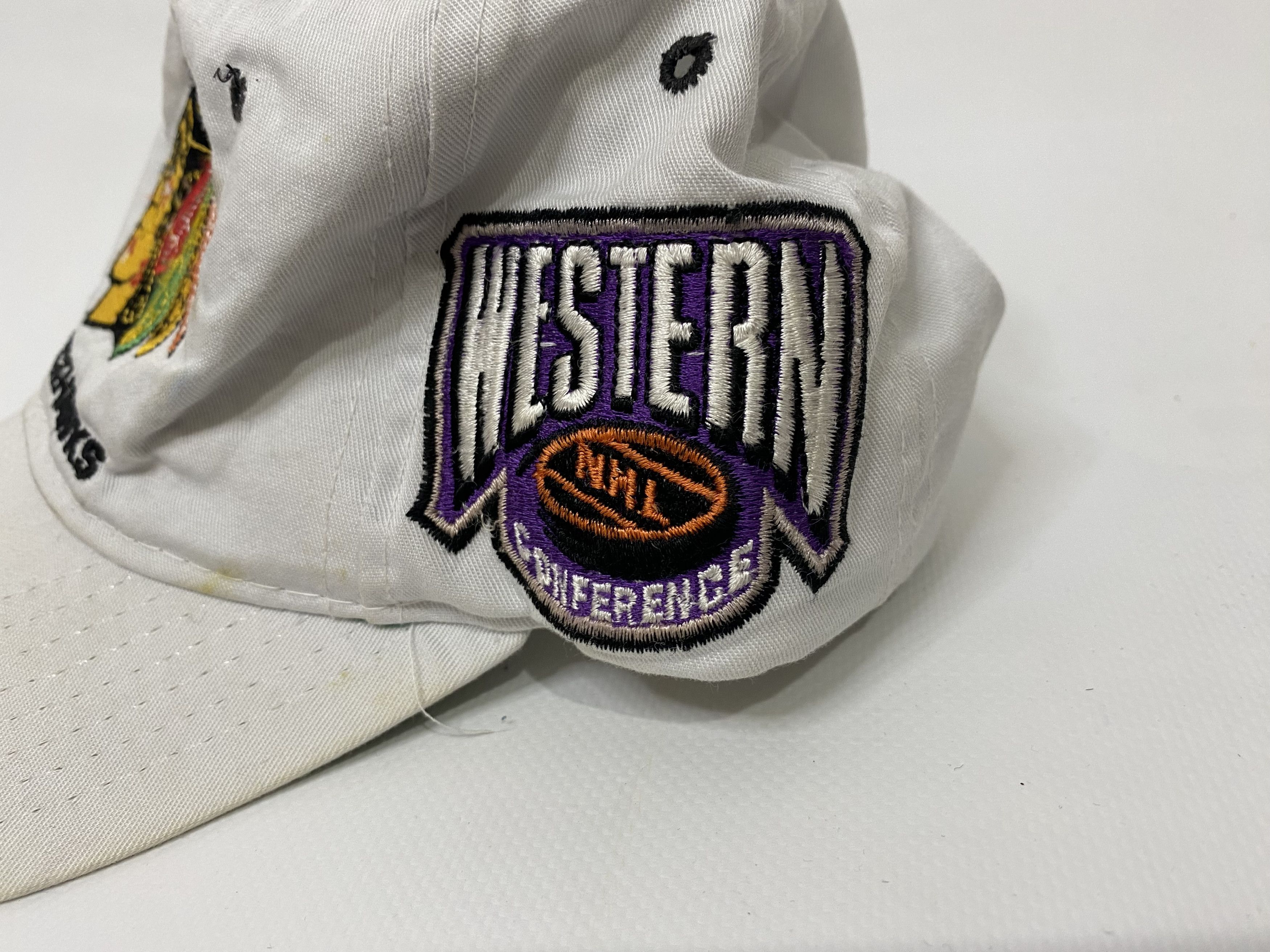 NHL × Starter × Vintage DIAMOND CHICAGO BLACKHAWKS VINTAGE 90S NHL HOCKEY HAT CAP Size ONE SIZE - 2 Thumbnail