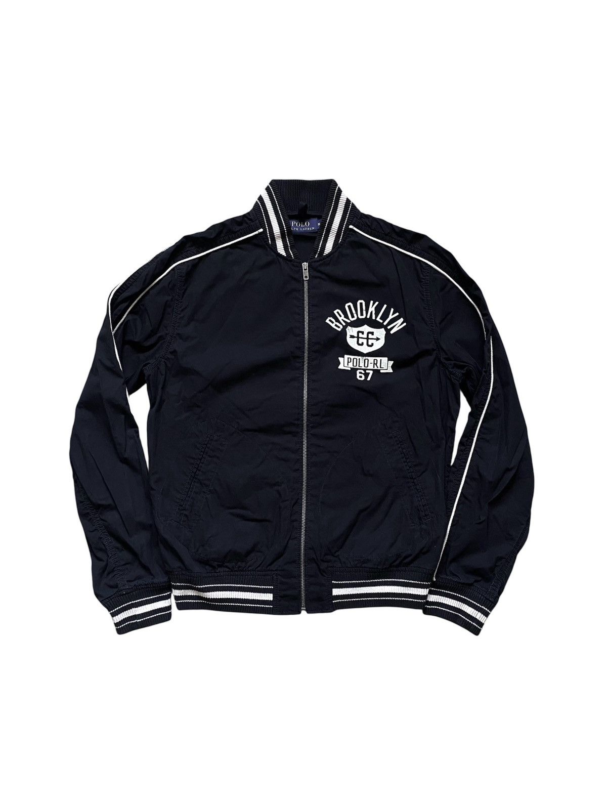 Polo Ralph Lauren Polo Ralph Lauren RL Brooklyn 67 Black Bomber College Jacket Size US M / EU 48-50 / 2 - 1 Thumbnail