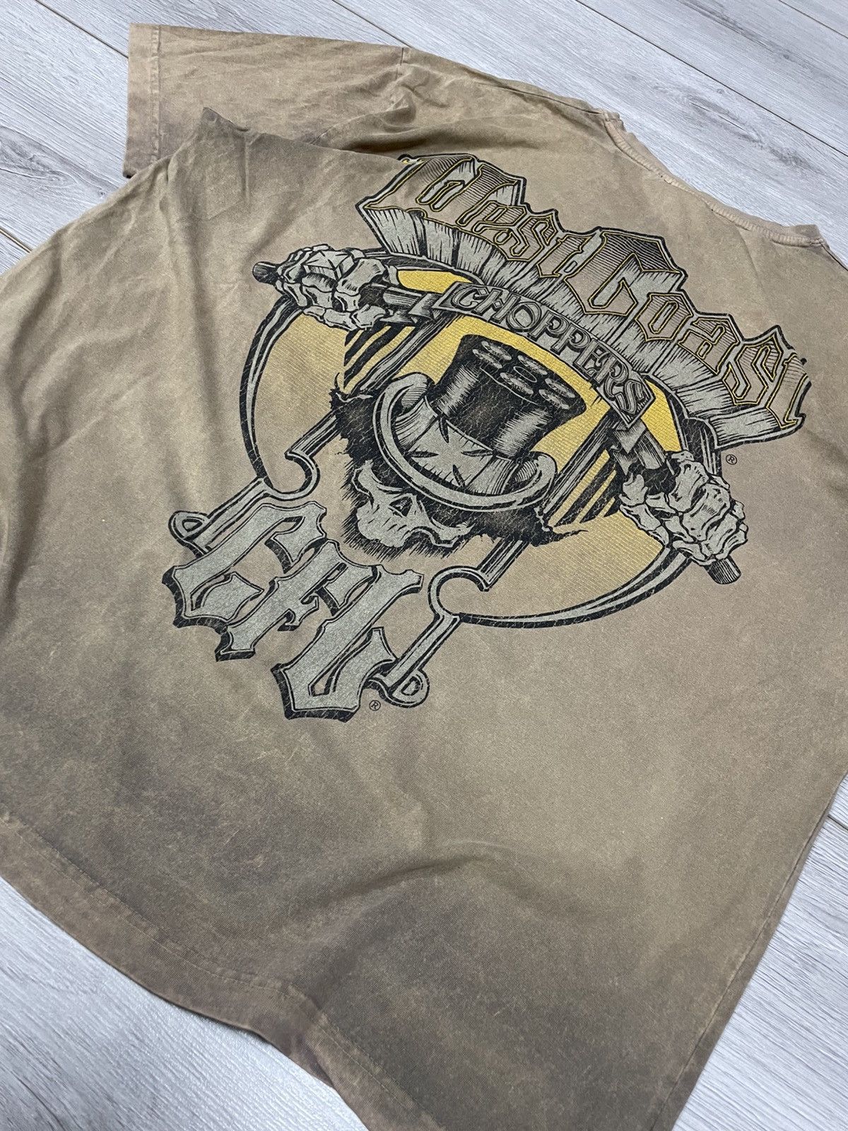 West Coast Choppers West Coast Choppers distressed faded big logo cross tee Size US XL / EU 56 / 4 - 6 Thumbnail