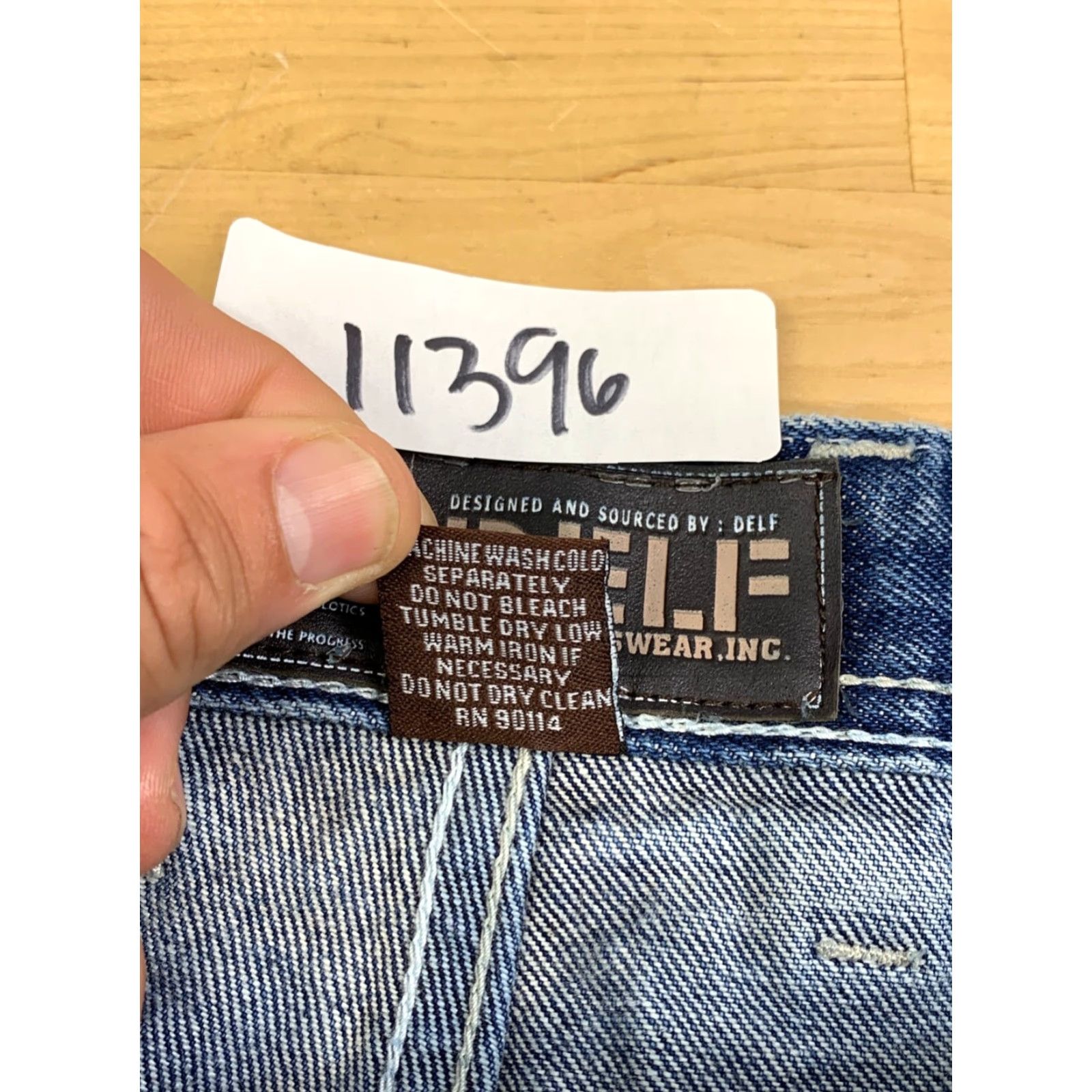 Denime VINTAGE Delf Denim Jeans Mens 44x34 Blue Baggy Skater Goth Y2K 11396 Size US 44 / EU 60 - 4 Thumbnail