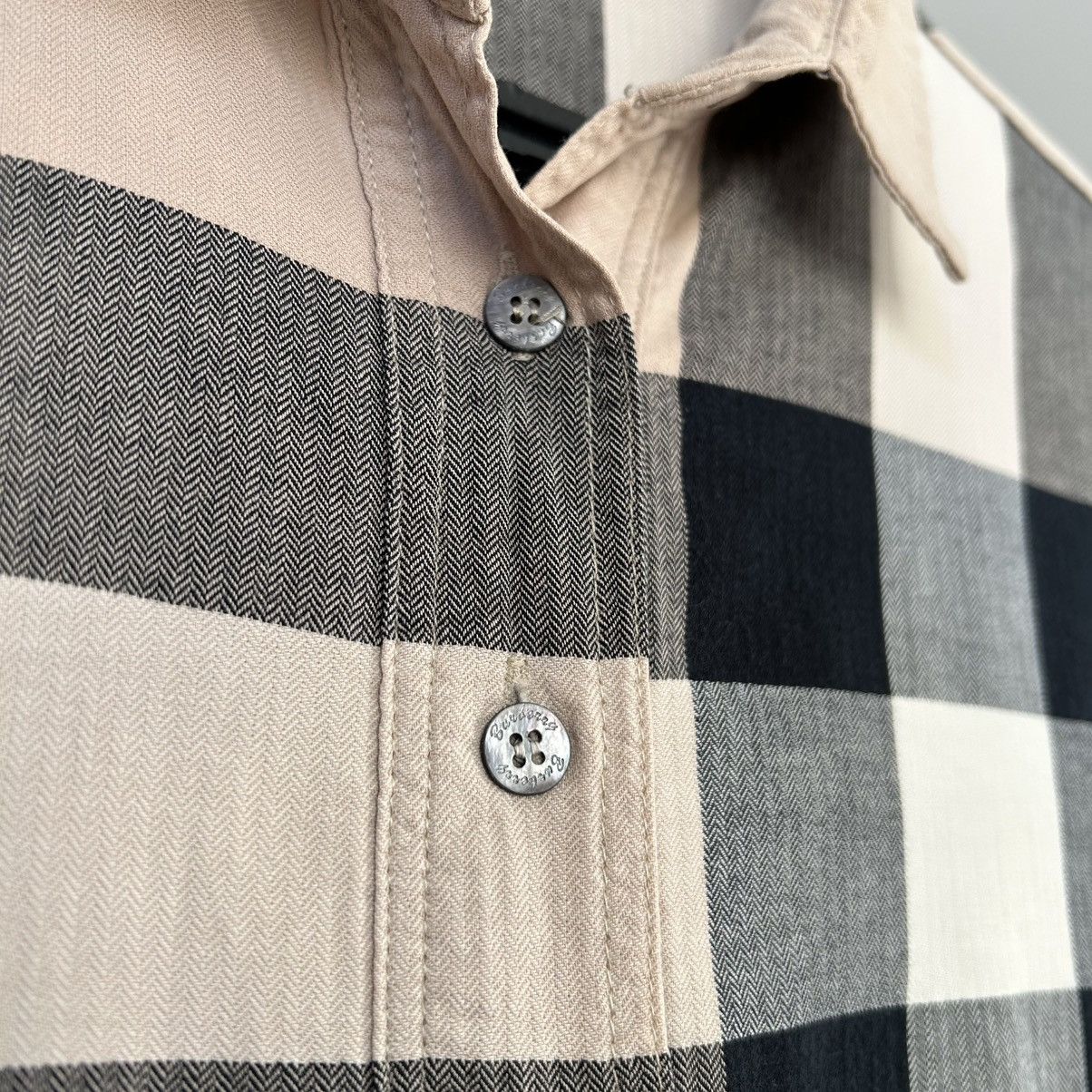 Burberry Brit Beige Nova Check Cotton Half Placket Blouse