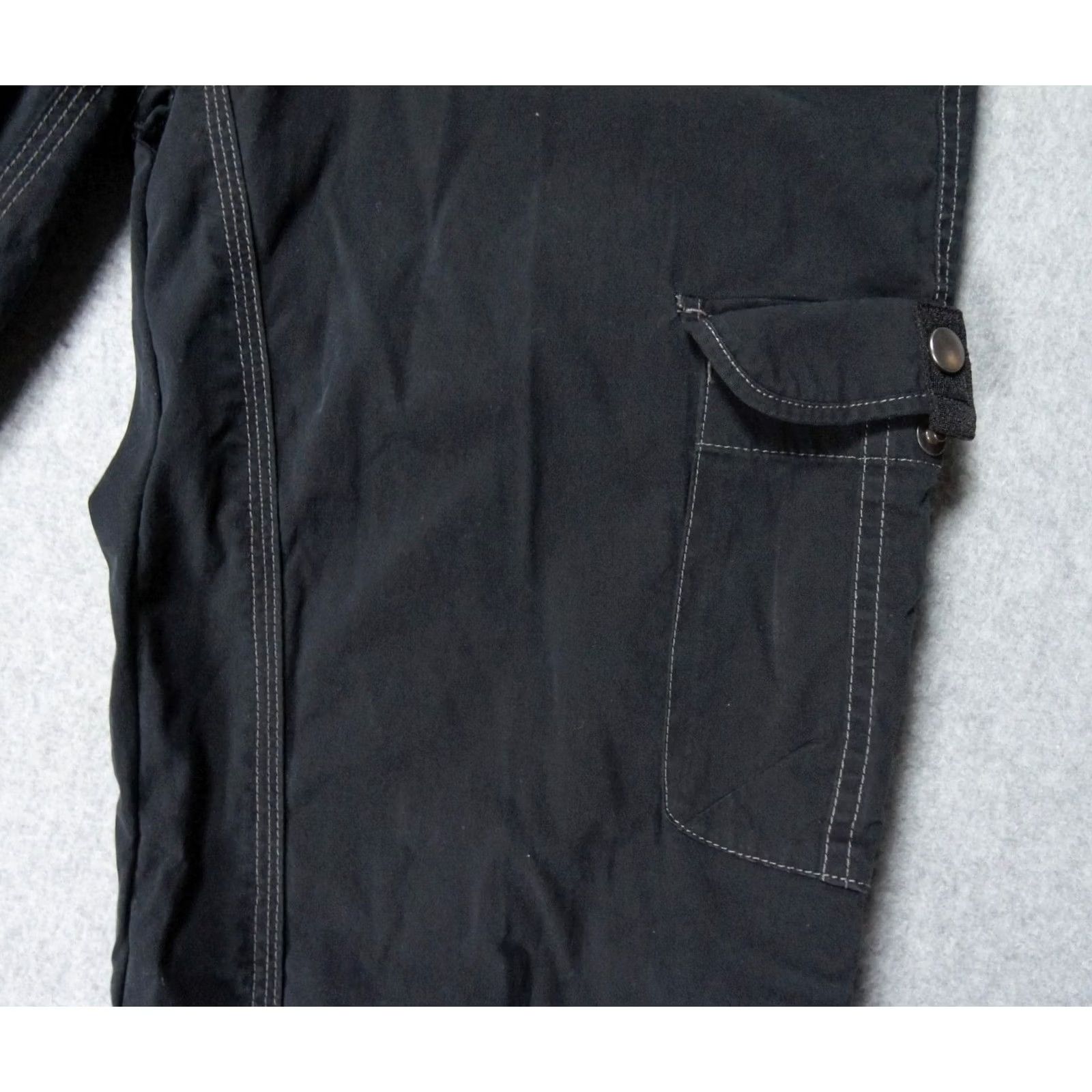 Vintage Kuhl Pants Womens 8 Black Cargo Pockets Stretch Roll Up Leg Vintage Patina Dye Pants Size 30" / US 8 / IT 44 - 3 Thumbnail