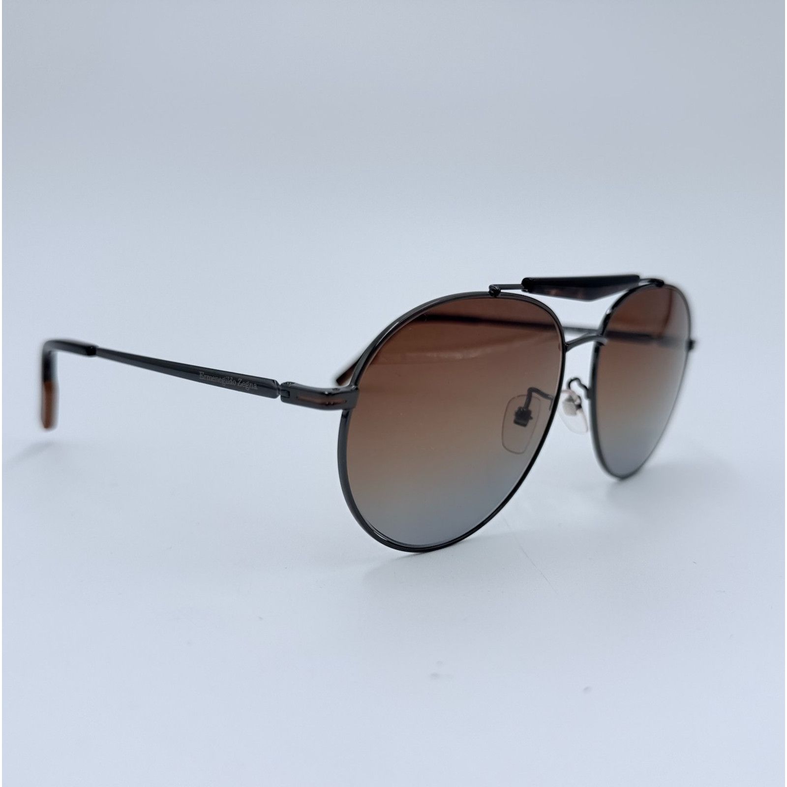 Ermenegildo Zegna NEW Ermenegildo Zegna EZ0154-F 12F Aviator Gunmetal Zeiss Size ONE SIZE - 4 Thumbnail