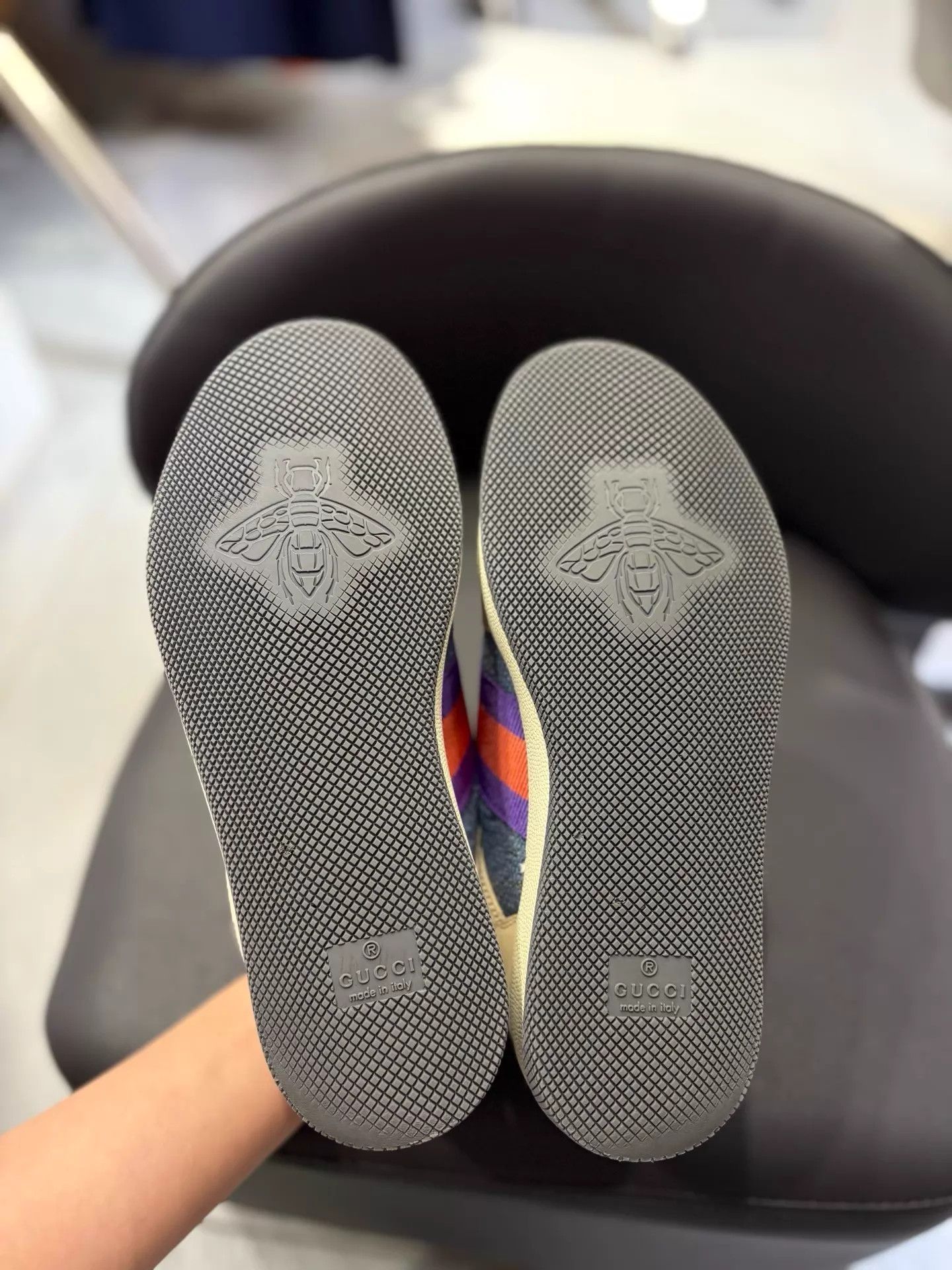Gucci Gucci Drip Sneaker Blue Purple Full Logo 99% New EU 35 Size US 4.5 / IT 34.5 - 4 Thumbnail