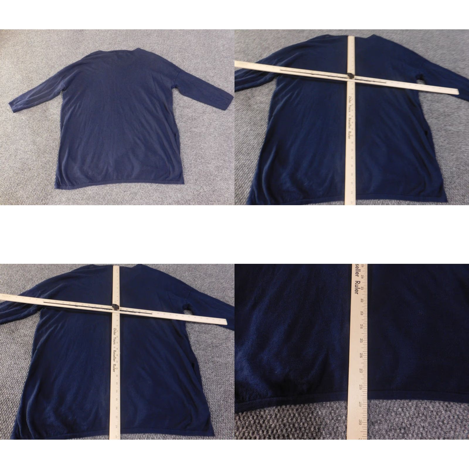 Loft LOFT Sweater Womens Large Navy Blue 3/4 Sleeve Lightweight Cotton Knit Pullover Casual Size L / US 10 / IT 46 - 8 Thumbnail