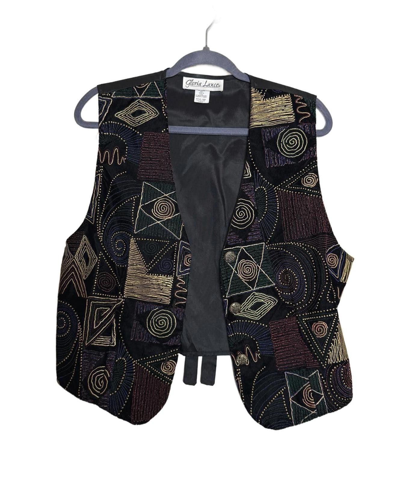 Vintage 90s 80s Patch work Embroidered Women's Vest