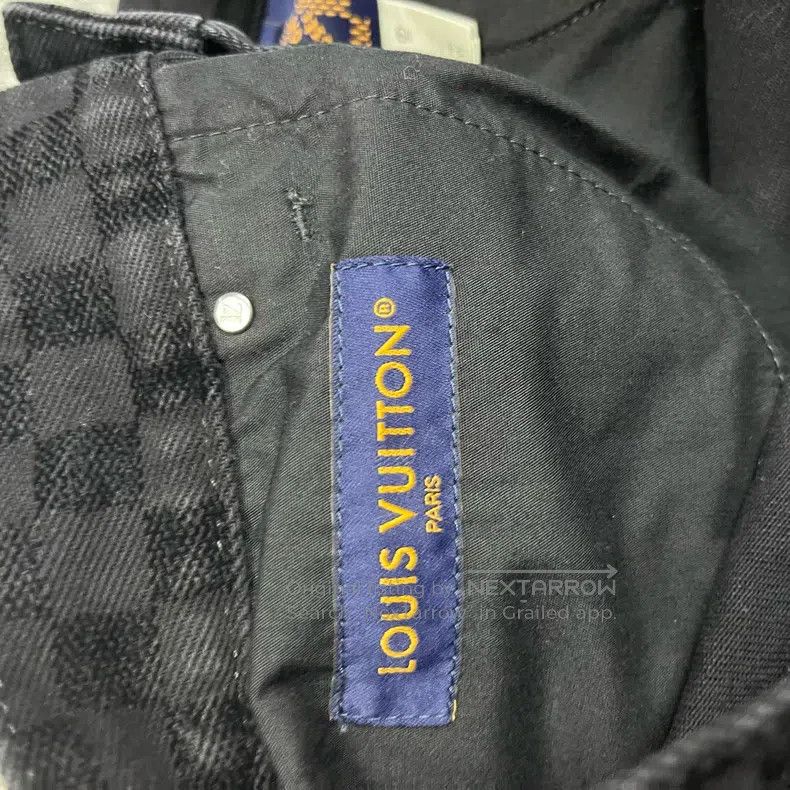 Louis Vuitton Louis Vuitton 25 Black Plaid Flocked Wide Leg Jeans Size US 33 - 6 Thumbnail
