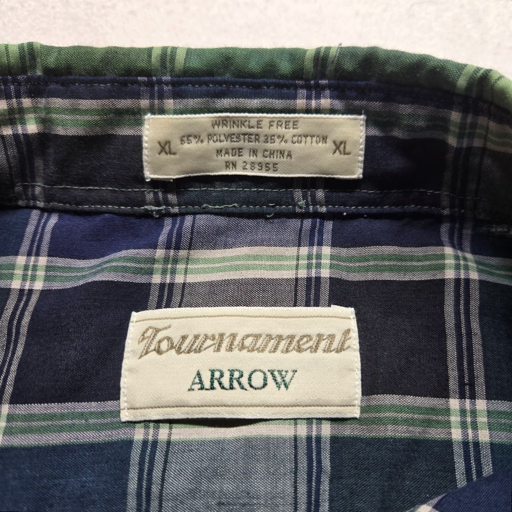 Arrow Arrow Shirt Button-Up XL Mens Multicolor Plaid Long Sleeve Cotton Blend Shirt with Pockets Size US XL / EU 56 / 4 - 3 Thumbnail