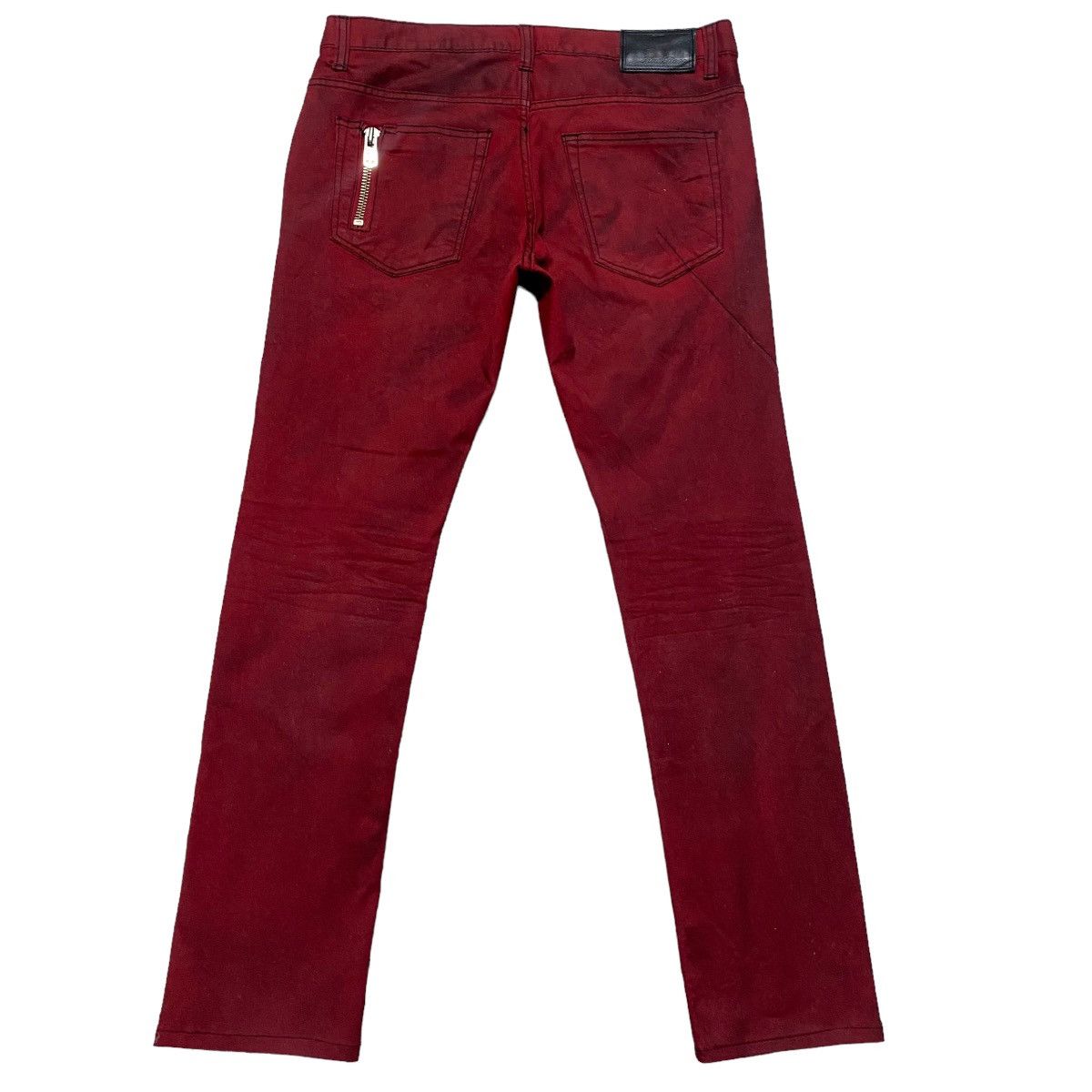 Roen RAT ROEN Blood Red Waxed Skinny Jeans Size US 32 / EU 48 - 1 Thumbnail
