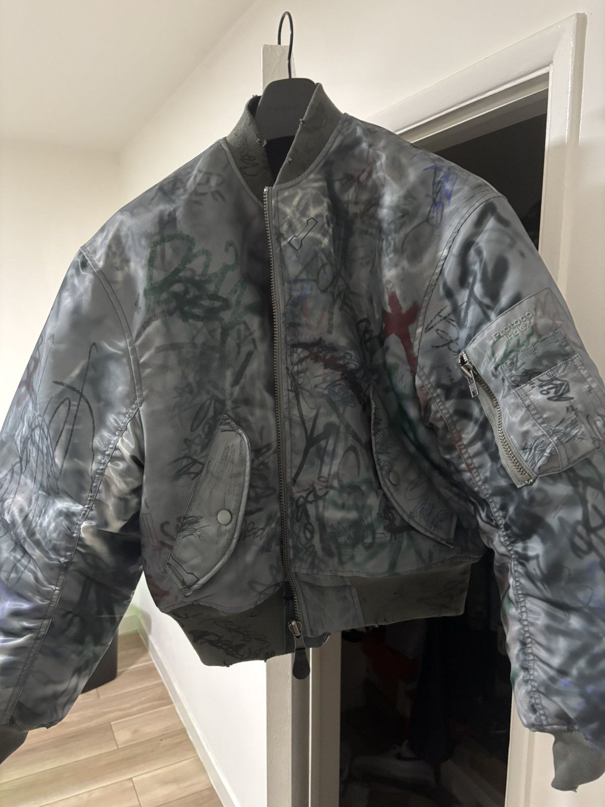 PROJECT G/R Protocol Index Graffiti Reversible Bomber Jacket Size US XS / EU 42 / 0 - 1 Thumbnail