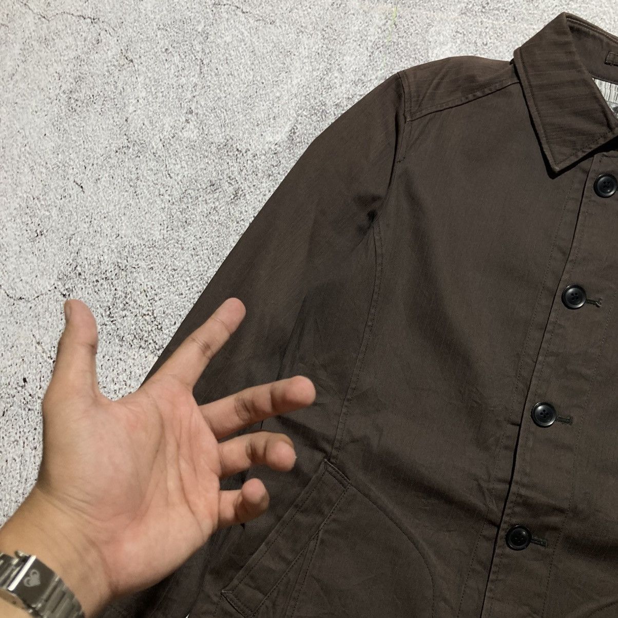 Michel Klein Vintage Michel Klein Homme Paris Coated Jacket Brown Luxury Size US L / EU 52-54 / 3 - 10 Thumbnail