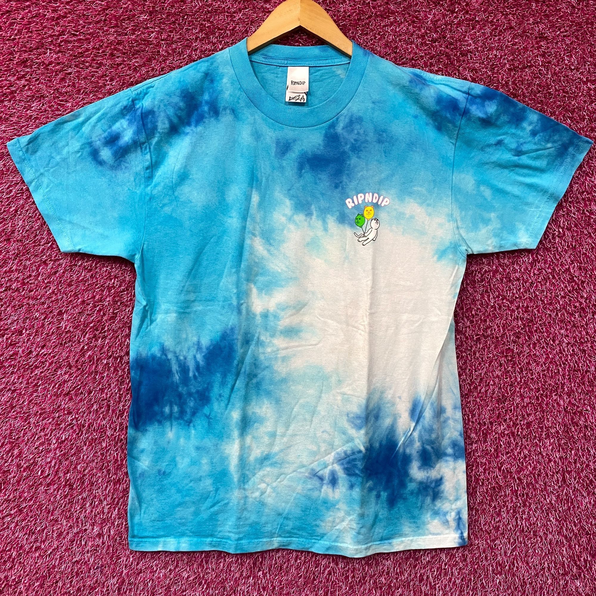 RIPNDIP RIPNDIP Drifting Away Lord Nermal Blue Tie Dye T-Shirt M Size US M / EU 48-50 / 2 - 1 Thumbnail