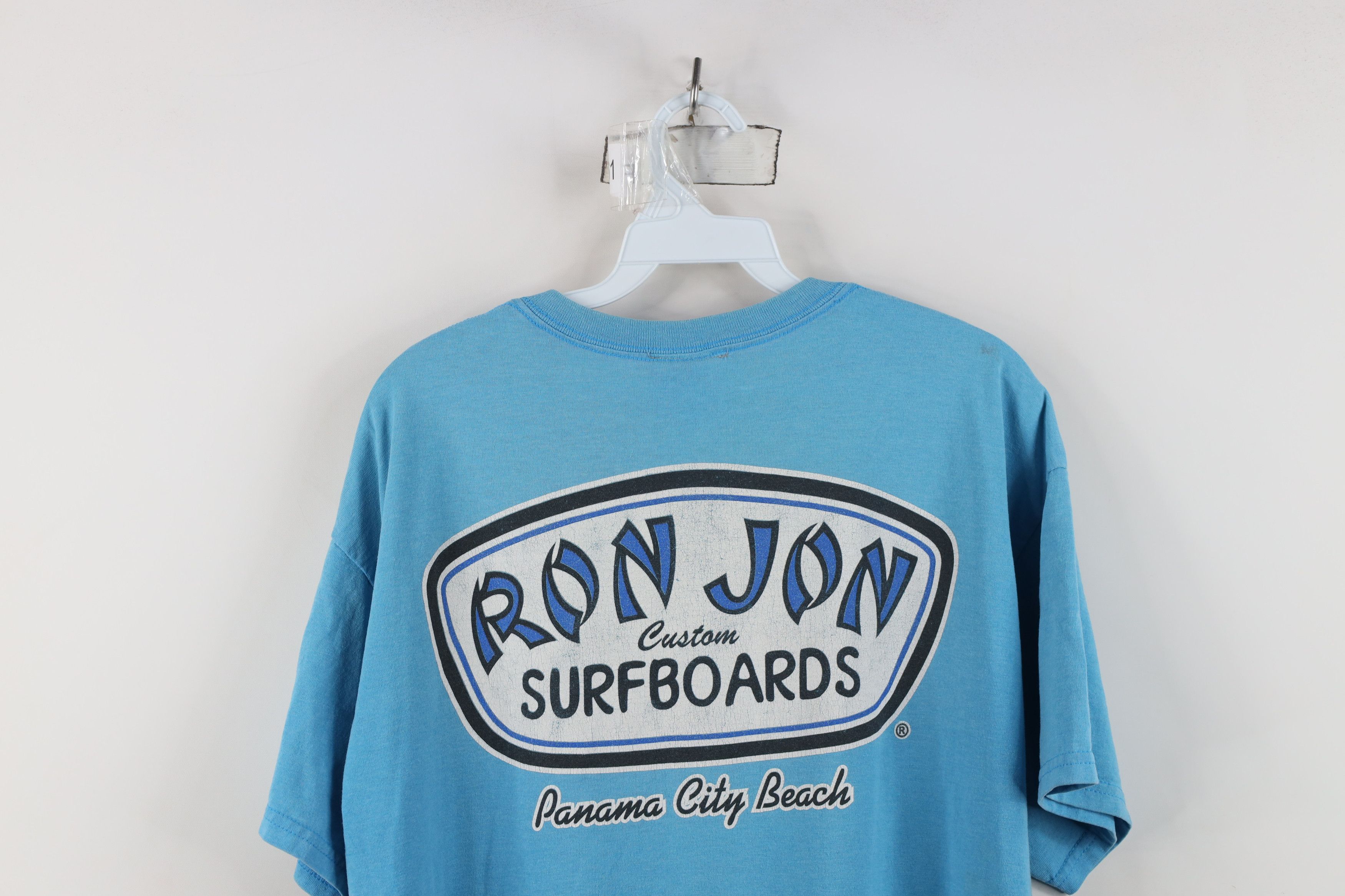 Vintage Vintage Ron Jon Surfboards Spell Out Surfing T-Shirt Blue Size US L / EU 52-54 / 3 - 14 Thumbnail