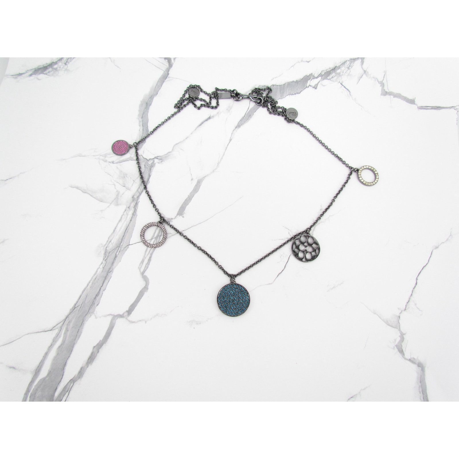 Coach Coach Multi Pave Disc Pendant Necklace Size ONE SIZE - 5 Thumbnail