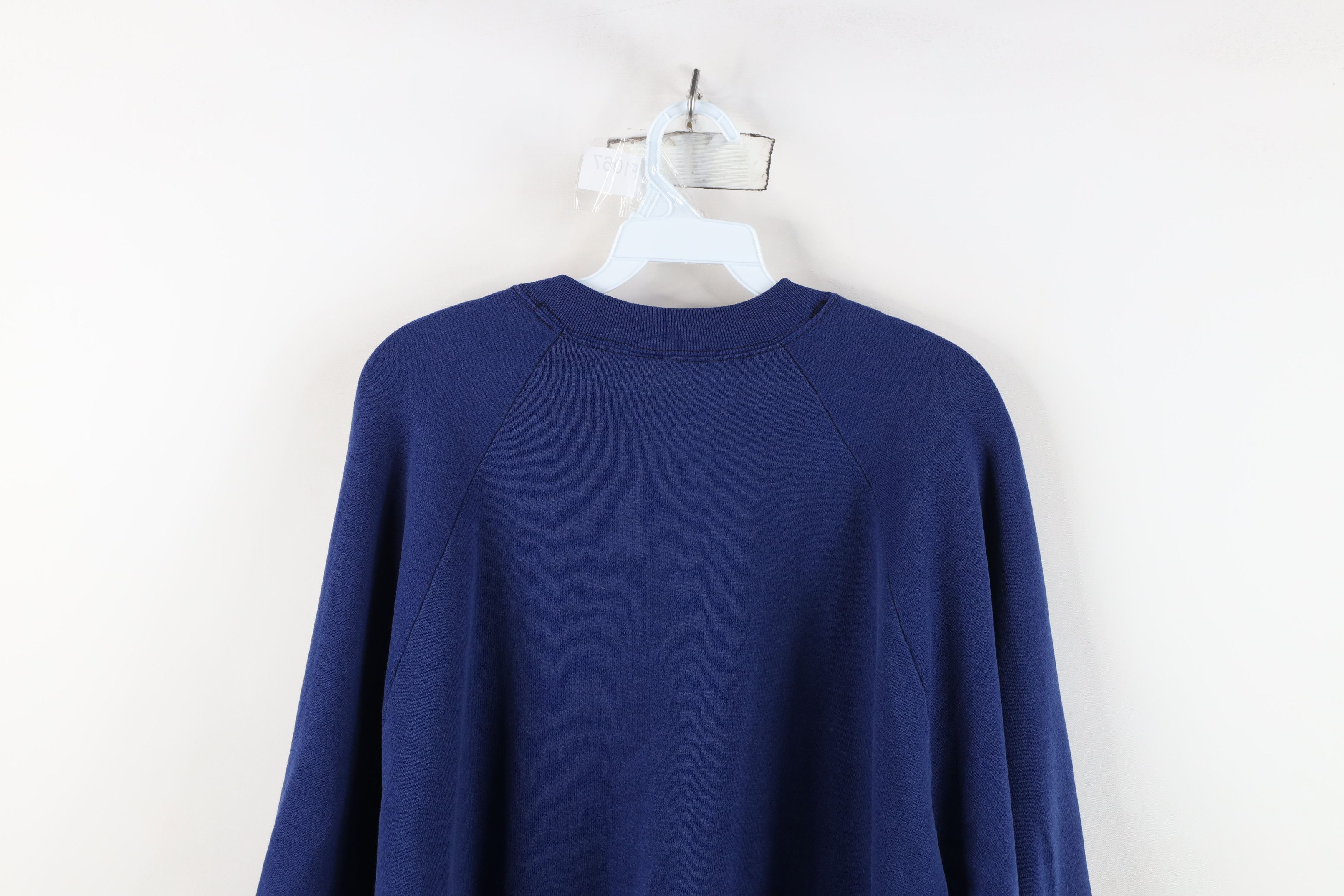 Vintage Vintage 90s Streetwear Blank Crewneck Sweatshirt Blue USA Size XL / US 12-14 / IT 48-50 - 11 Thumbnail