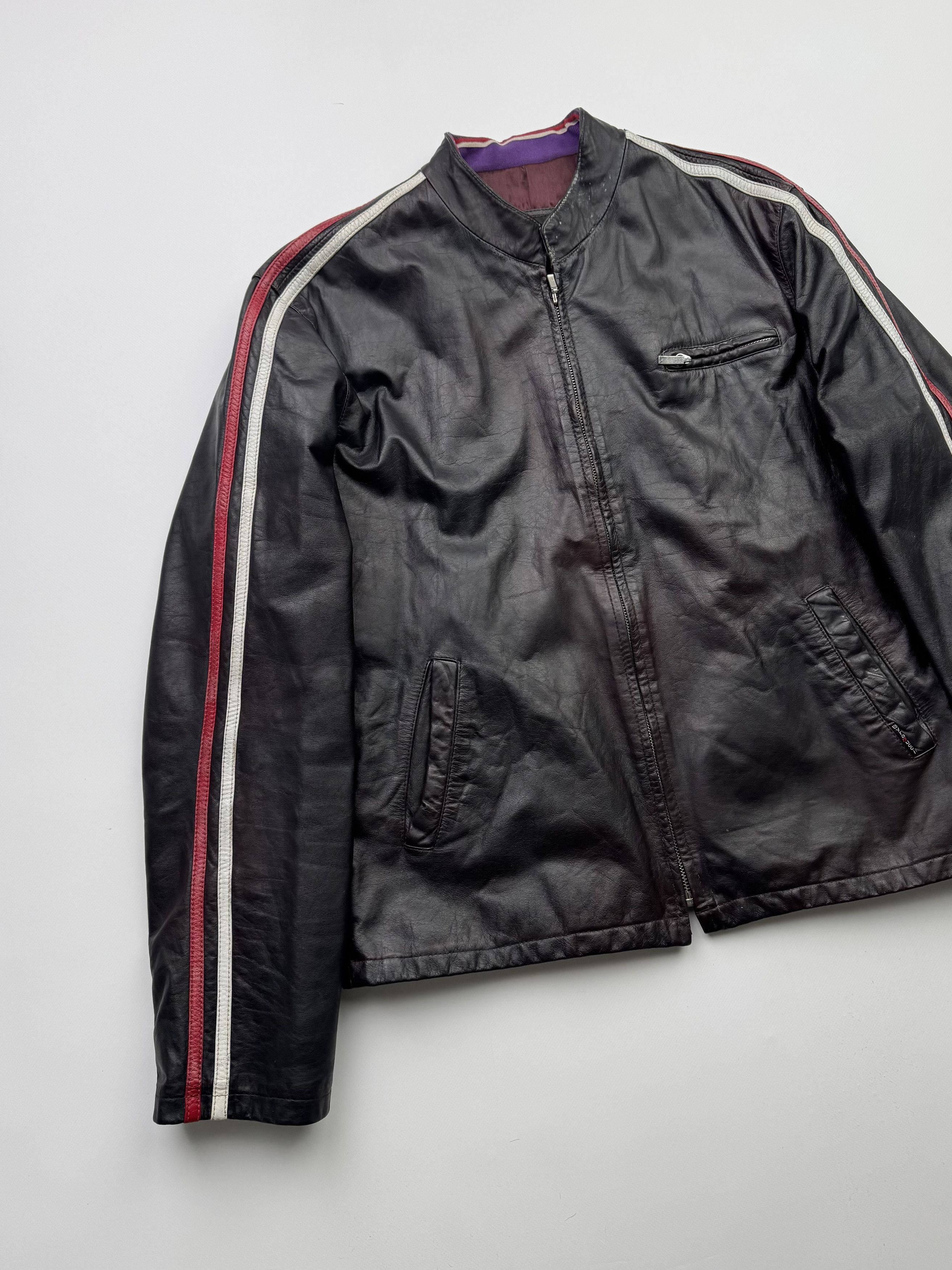 Vintage Vintage Leather Racing Style Jacket B503(V219)E2 Size US XXL / EU 58 / 5 - 2 Thumbnail